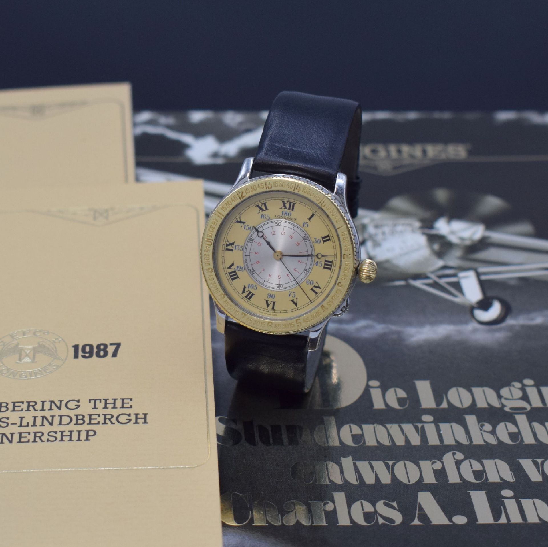 LONGINES Stundenwinkeluhr nach Charles A. Lindbergh sog.