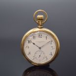 VACHERON & CONSTANTIN offene vergoldete Taschenuhr,