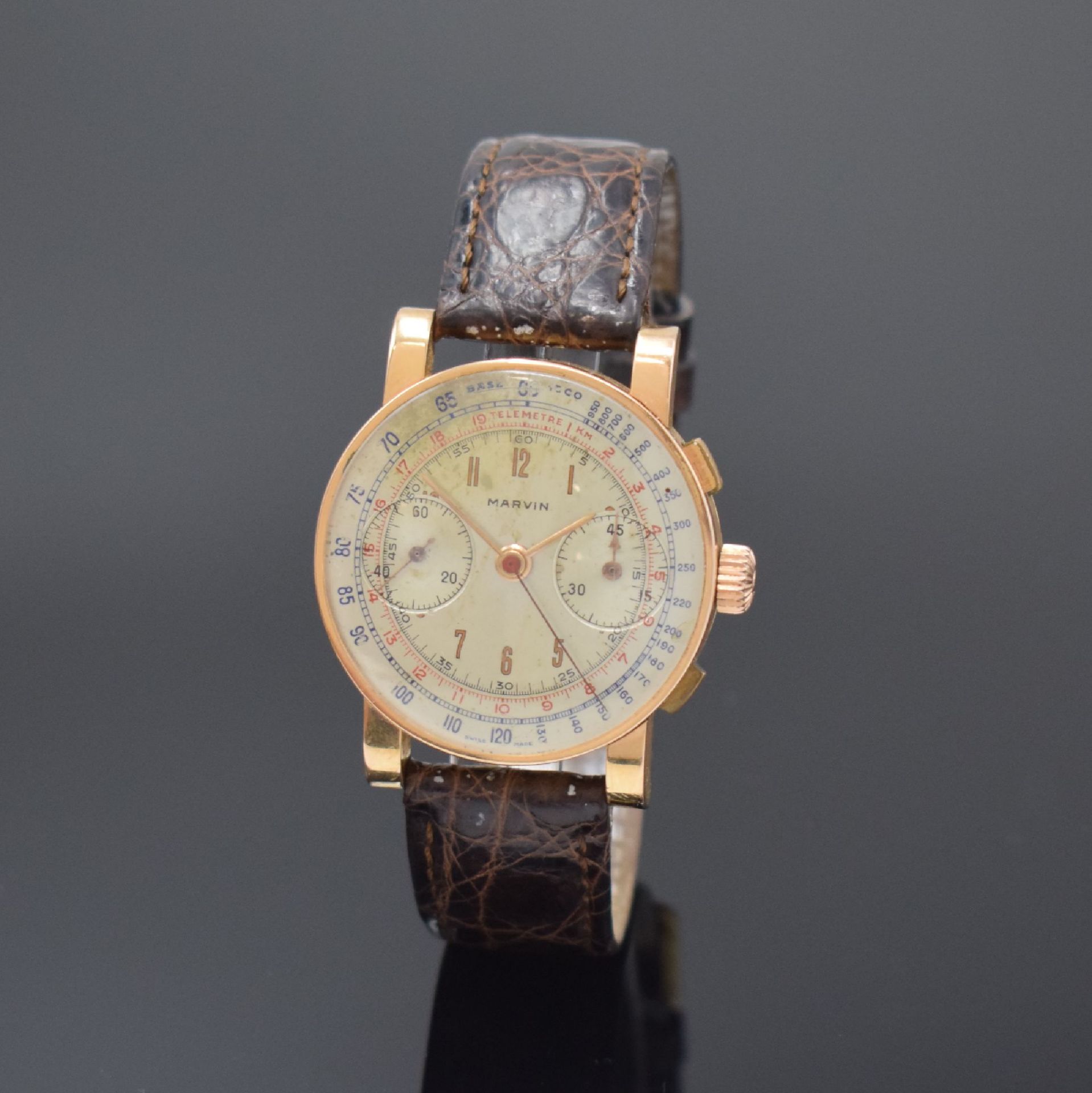 MARVIN Valjoux 22 Schaltradchronograph in RG 750/000,