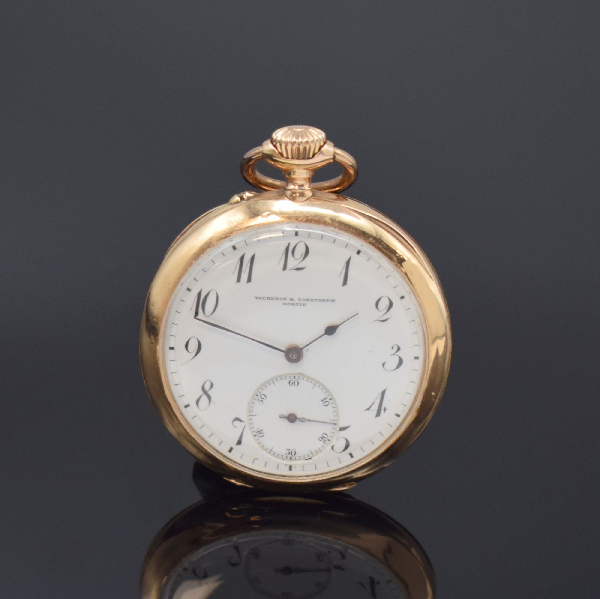 VACHERON & CONSTANTIN offene Taschenuhr in RoséG 585/000,