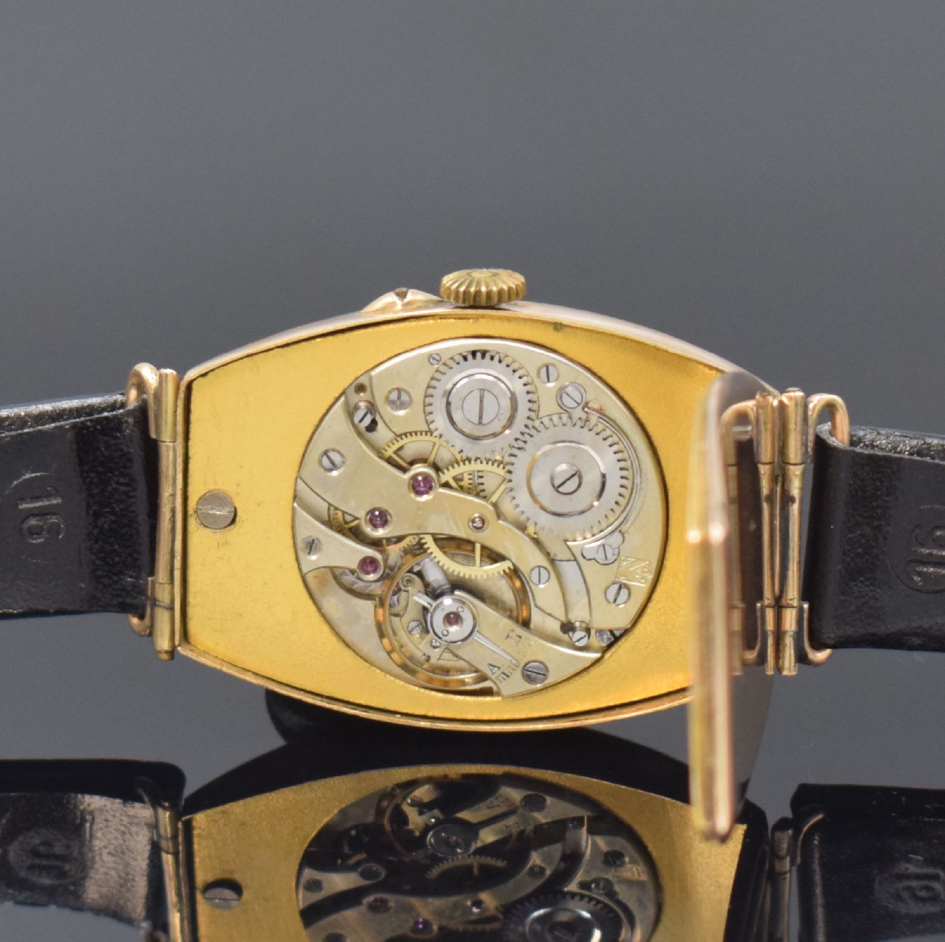 HENRY MOSER große frühe Armbanduhr in RG 585/000,  Schweiz - Bild 4 aus 4