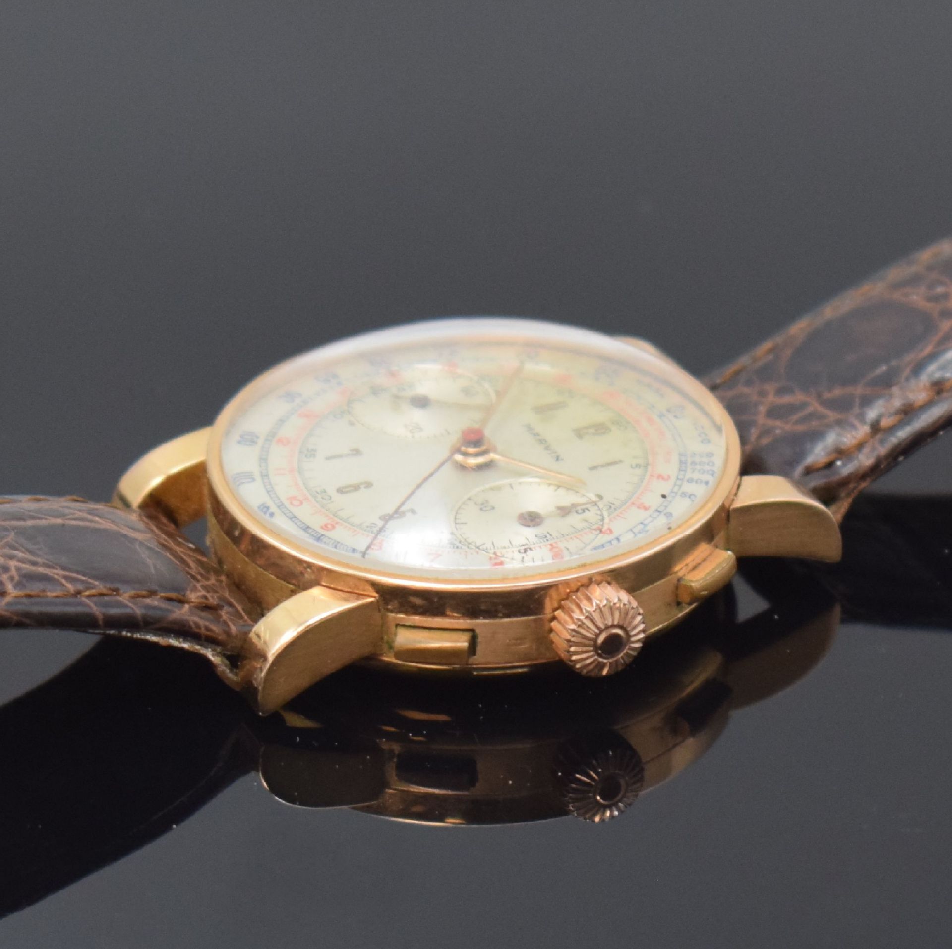 MARVIN Valjoux 22 Schaltradchronograph in RG 750/000, - Image 3 of 6