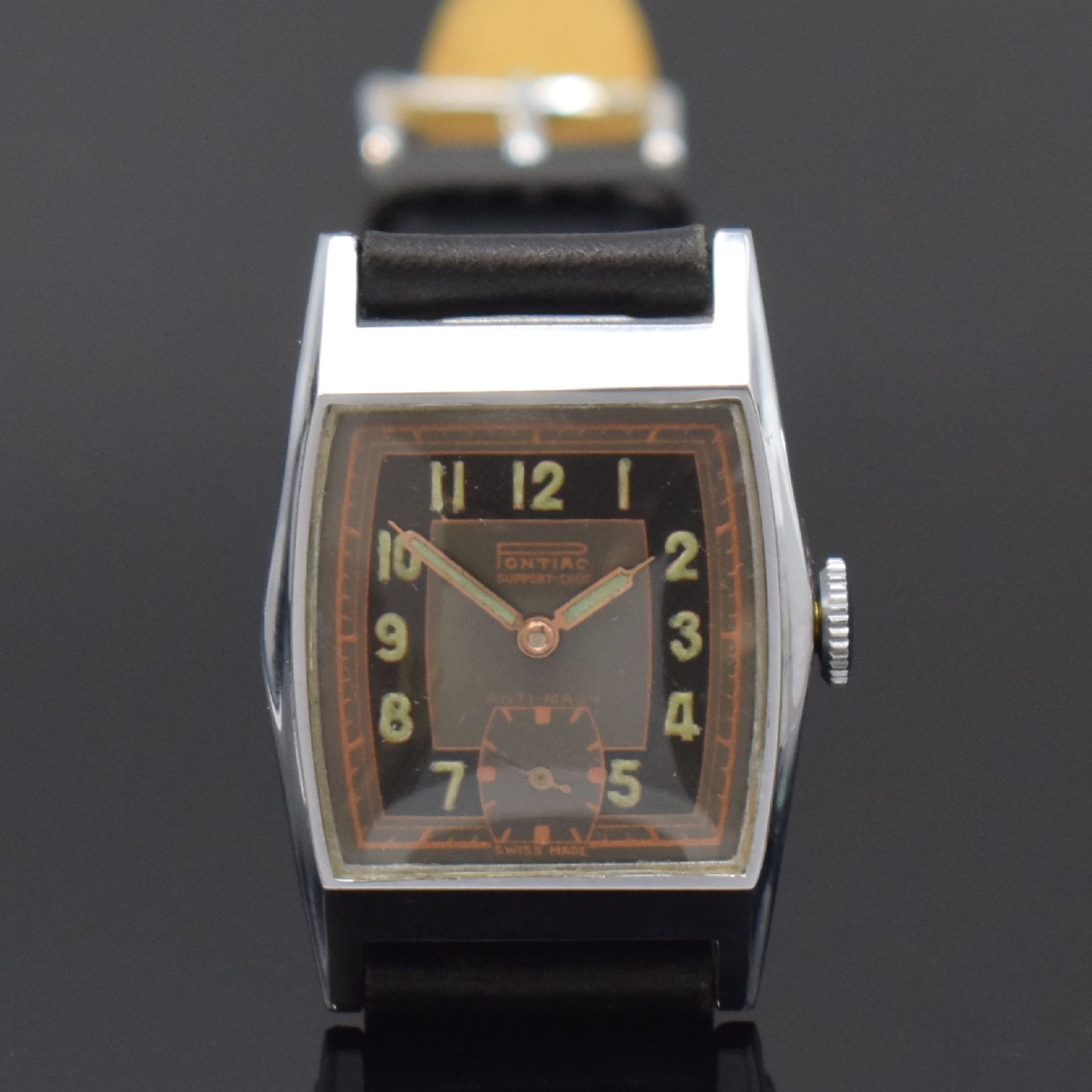 PONTIAC 2 verchromte Armbanduhren,  Schweiz um 1940, - Bild 2 aus 13