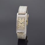 ELGIN rechteckige Armbanduhr in Palladium, USA um 1938,