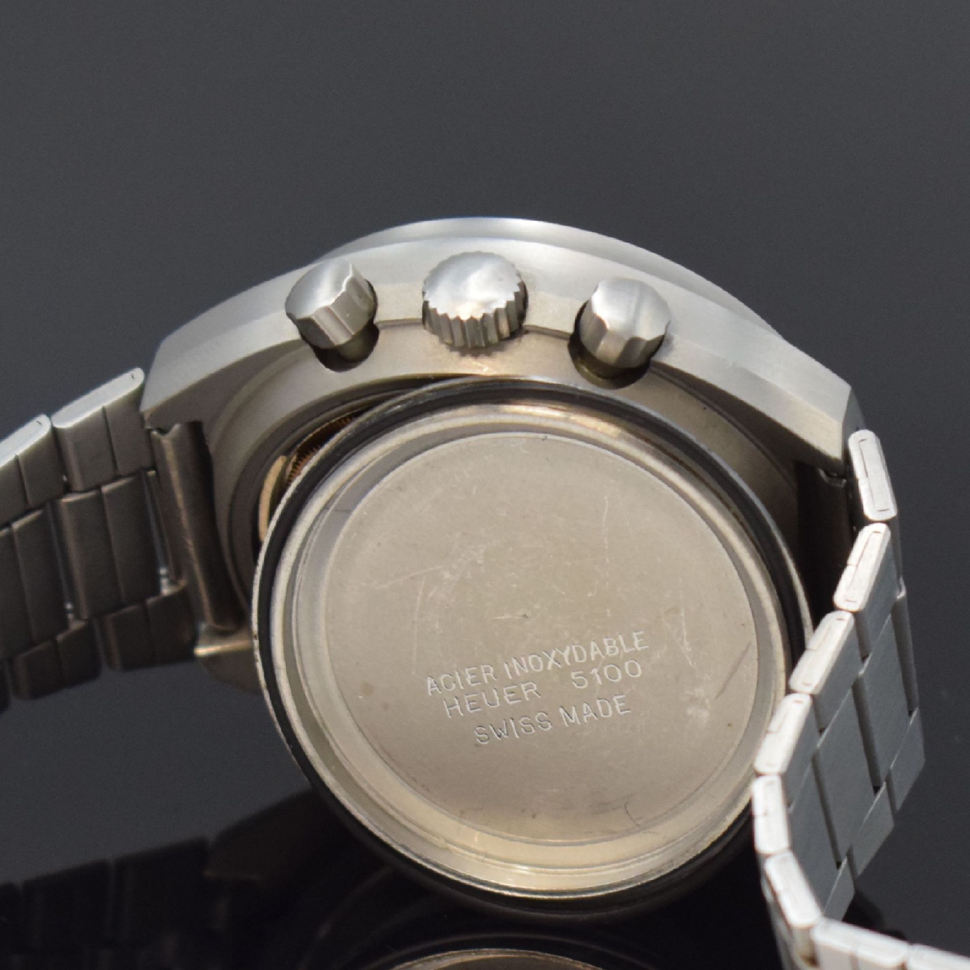 HEUER 'Pewter' seltener Armbandchronograph Referenz - Image 7 of 7