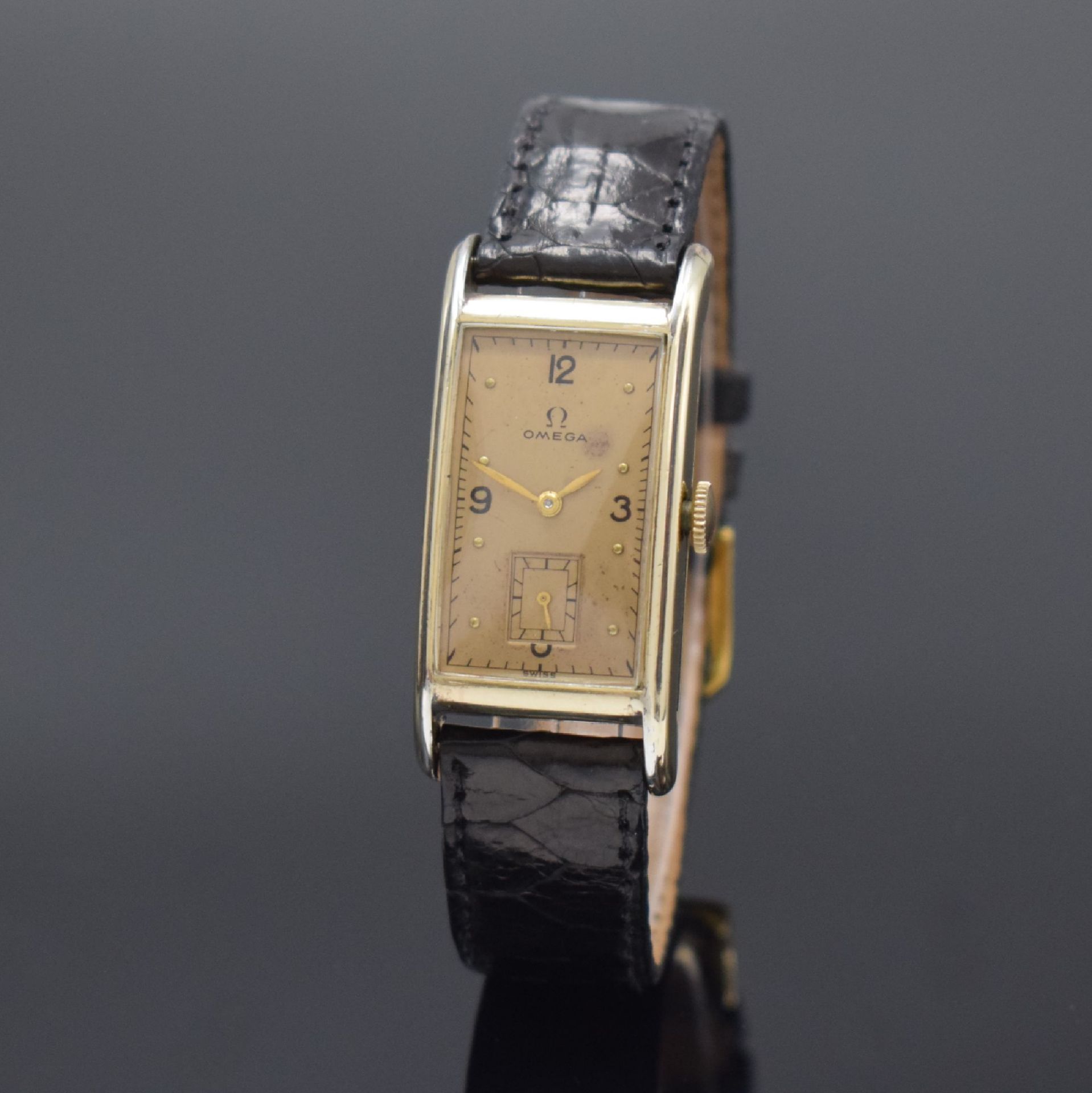 OMEGA T 17 rechteckige Armbanduhr in 14k goldfilled,