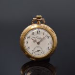 NOMOS offene vergoldete Taschenuhr,  Deutschland um 1910,