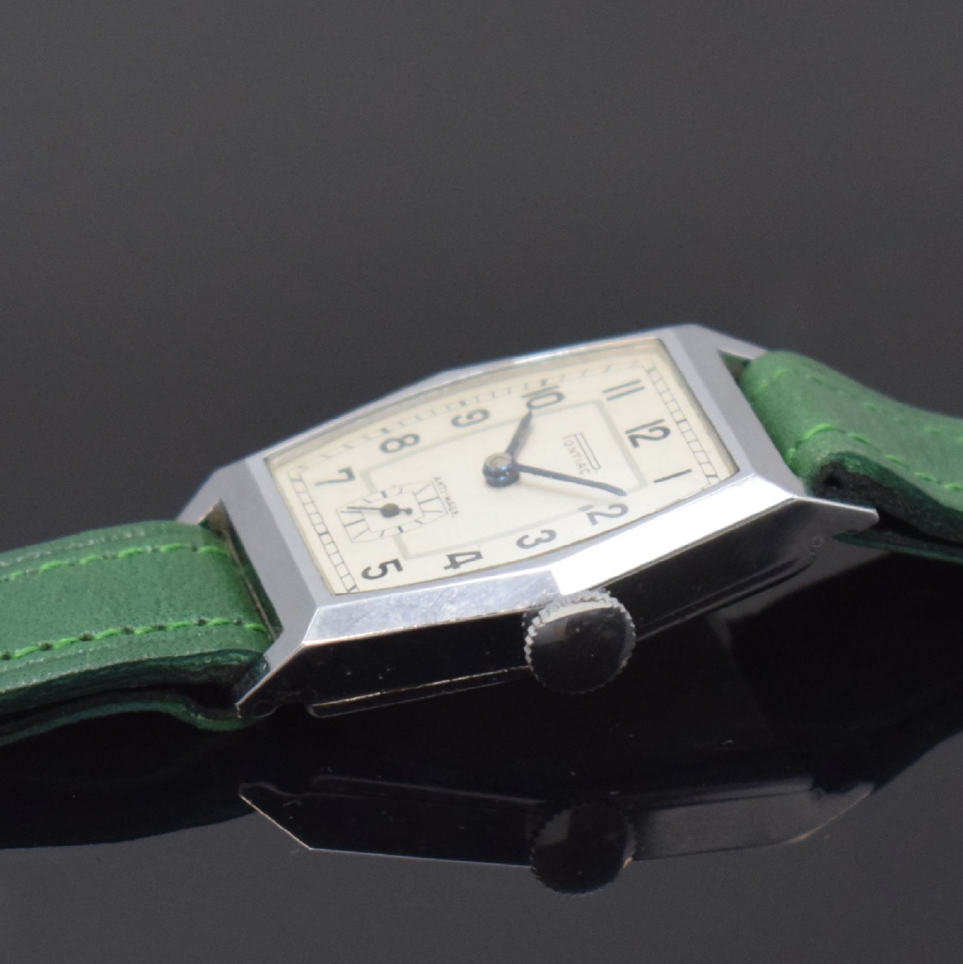 PONTIAC 2 verchromte Armbanduhren,  Schweiz um 1940, - Bild 10 aus 13