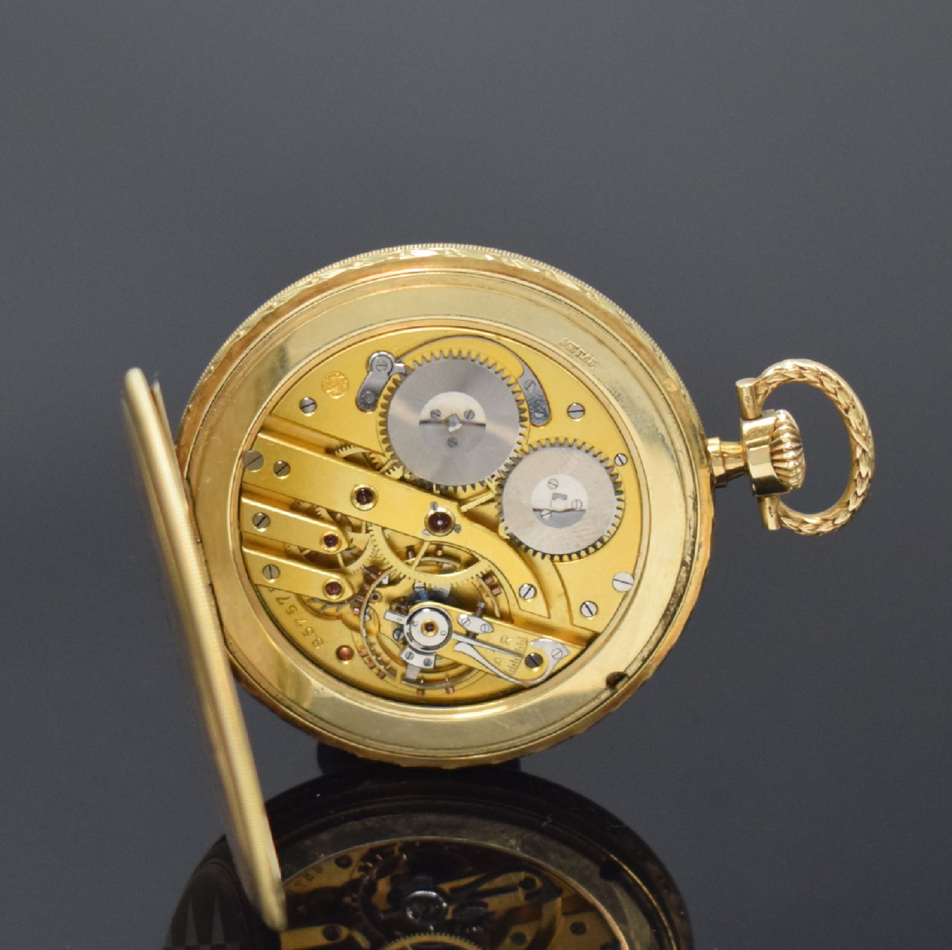 IWC offene Taschenuhr in GG 585/000,  Schweiz um 1927, - Bild 6 aus 6