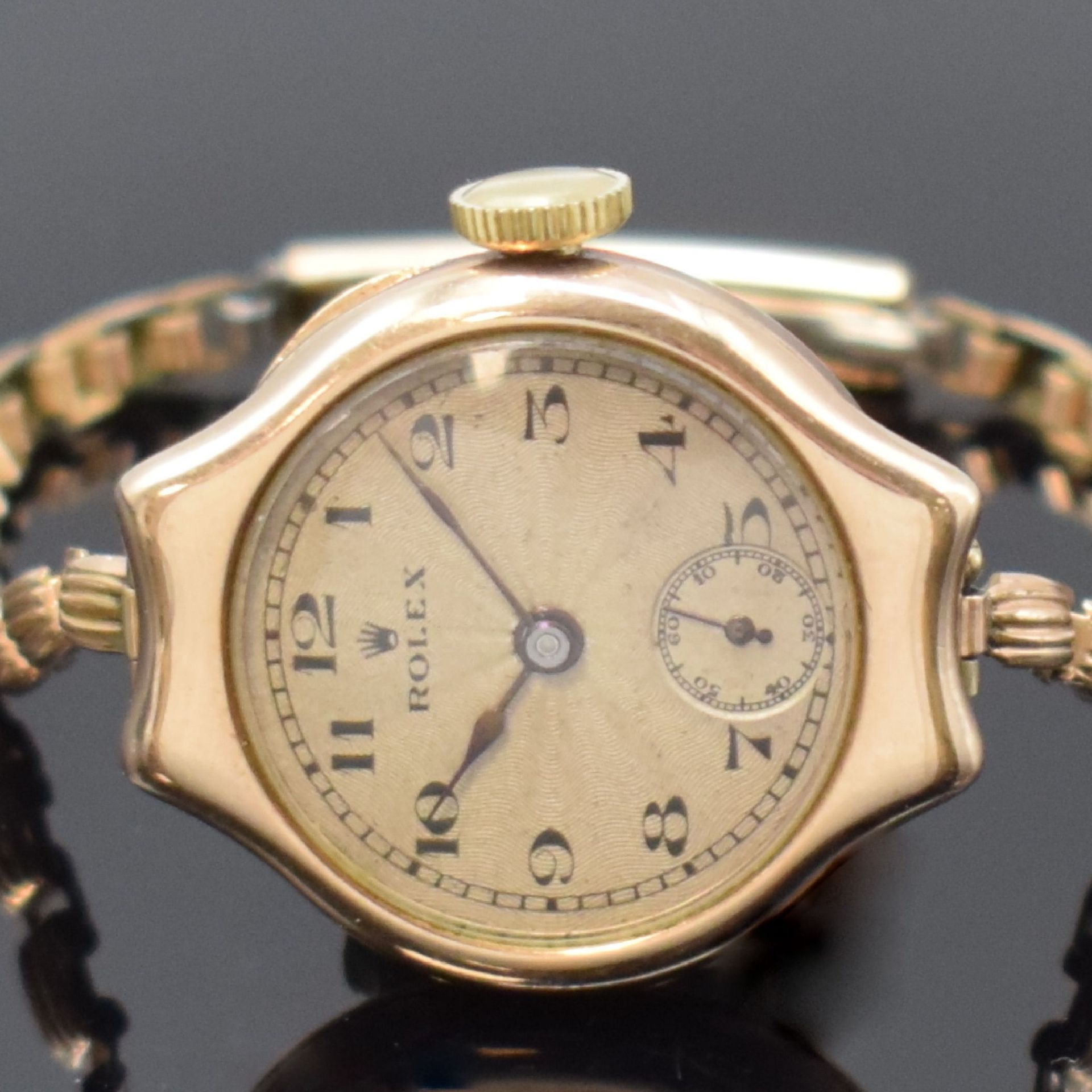 ROLEX frühe Armbanduhr in RG 375/000, Schweiz für den - Image 2 of 6