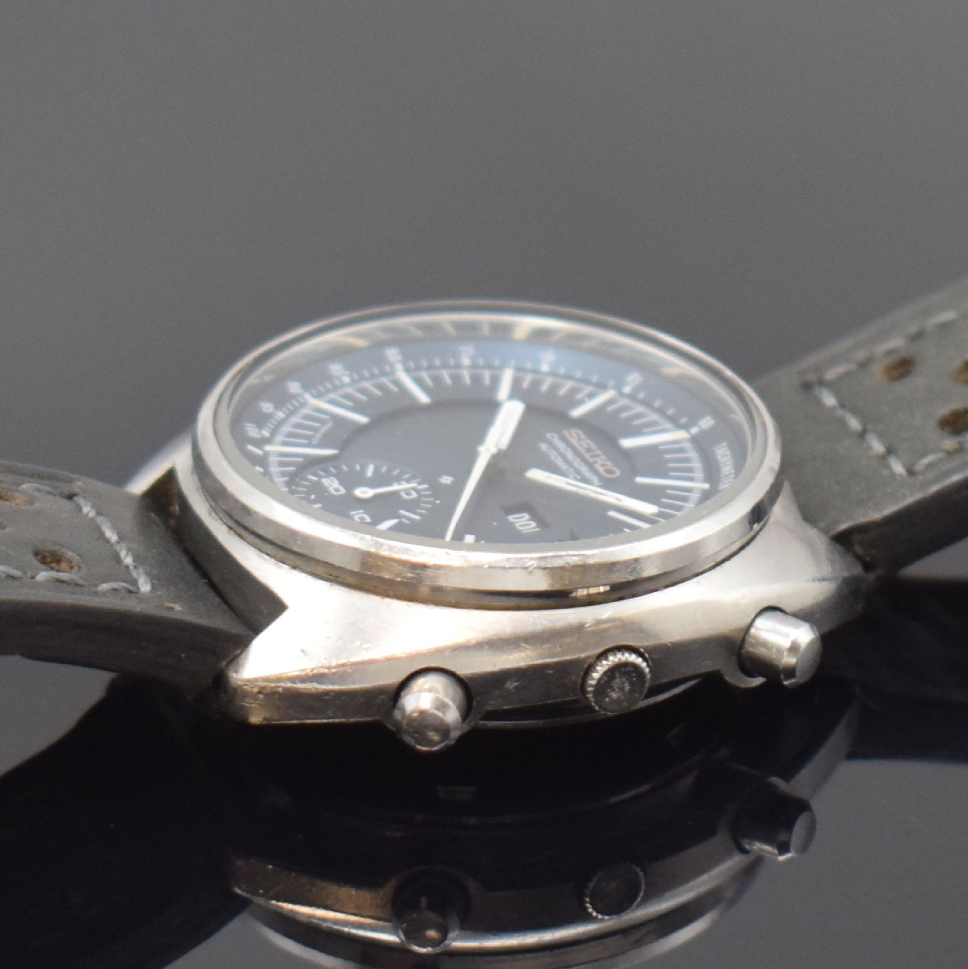 SEIKO Schaltradchronograph in Stahl,  Japan um 1975, - Bild 3 aus 6