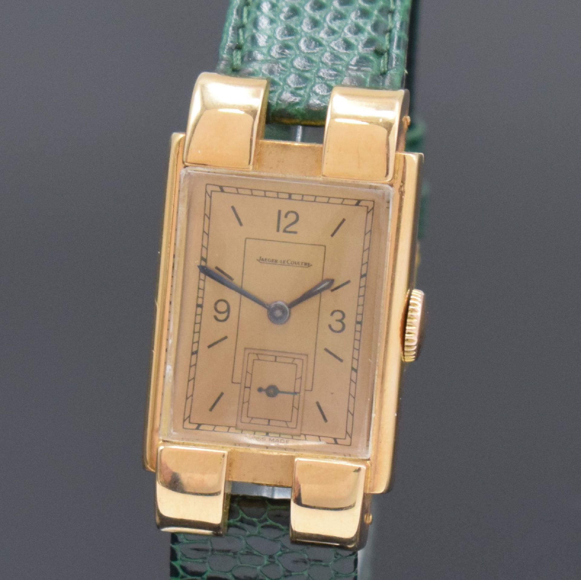 Jaeger-LeCoultre rechteckige Armbanduhr in Rotgold - Image 2 of 5