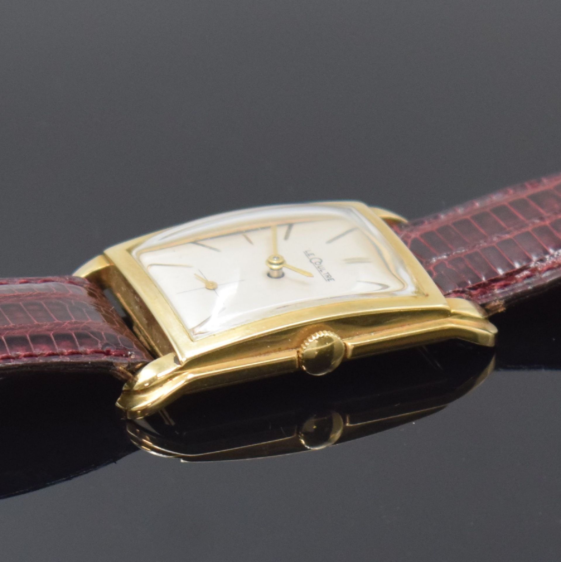 Le COULTRE rechteckige Armbanduhr in 14k goldfilled, - Image 3 of 6