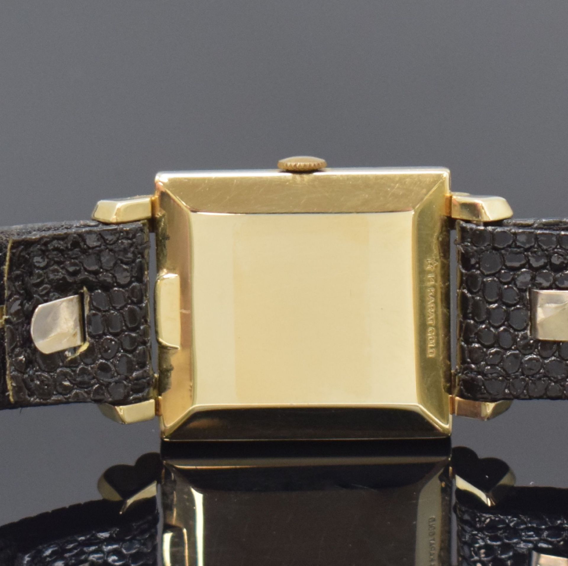 WITTNAUER rechteckige Armbanduhr in GG 585/000, USA / - Image 3 of 5