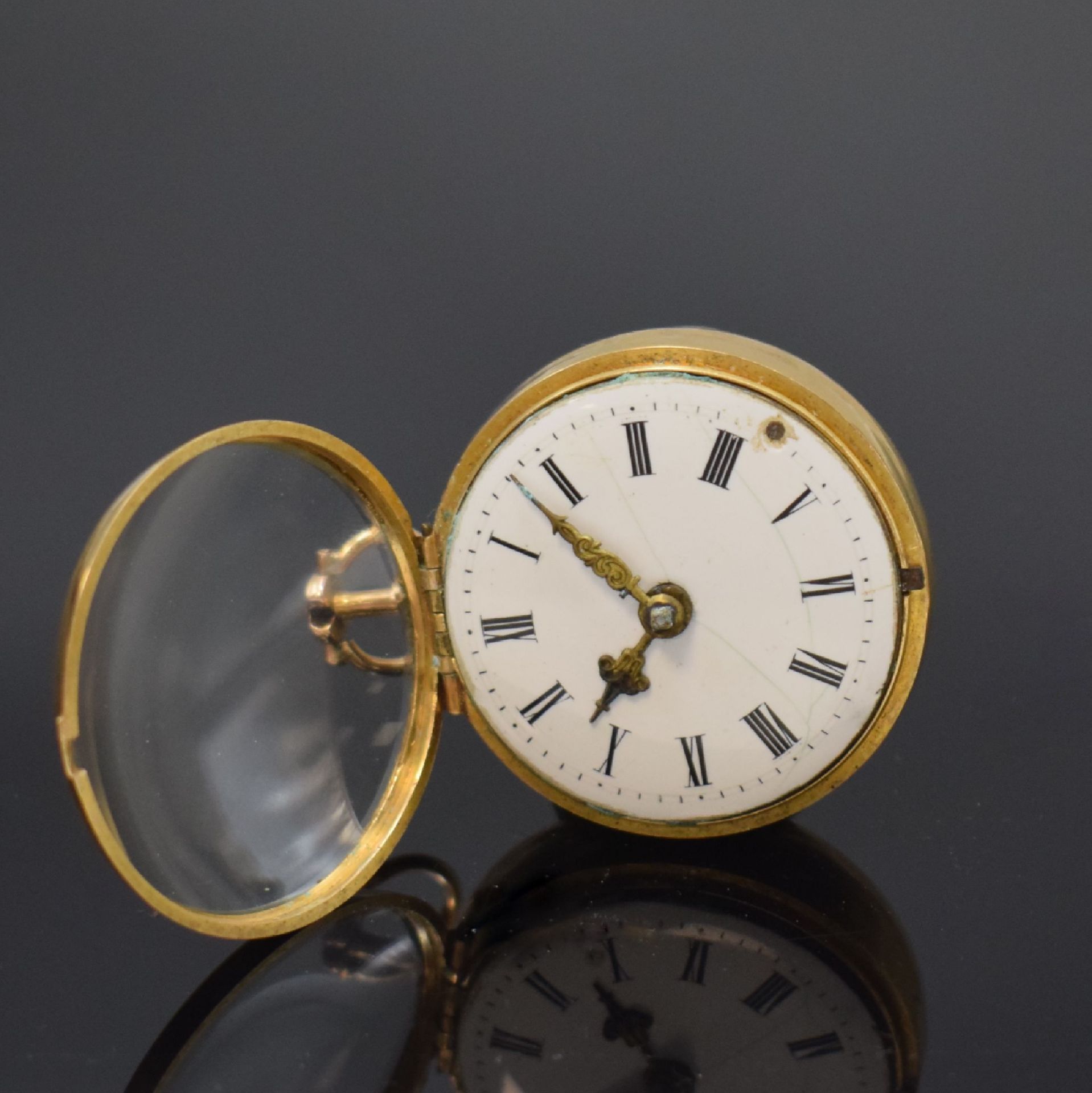 FRESHFIELD London Repoussé Spindeltaschenuhr in Gold, - Image 4 of 9