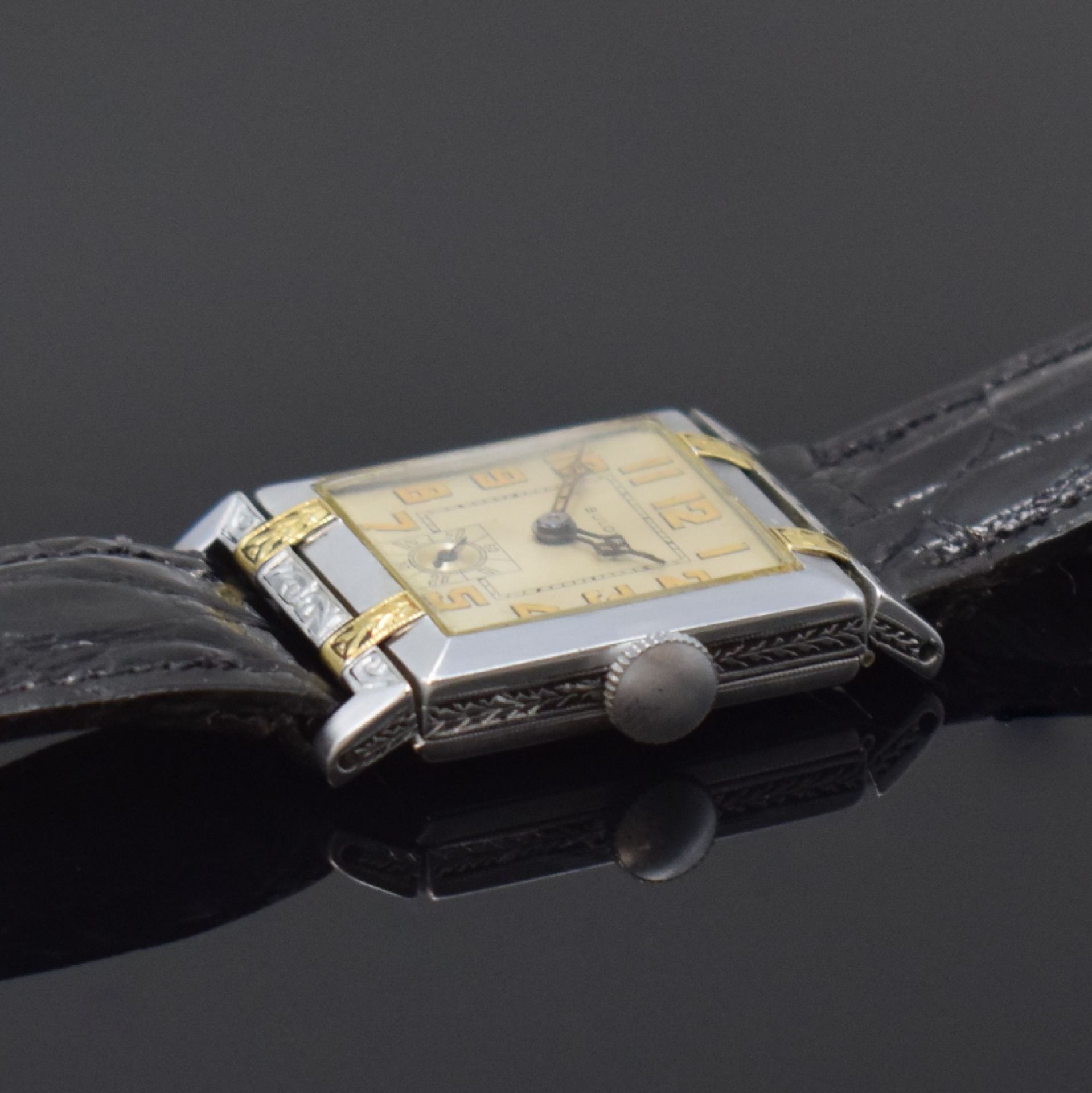 BULOVA seltene frühe Armbanduhr mit beweglichen Anstößen - Bild 3 aus 7