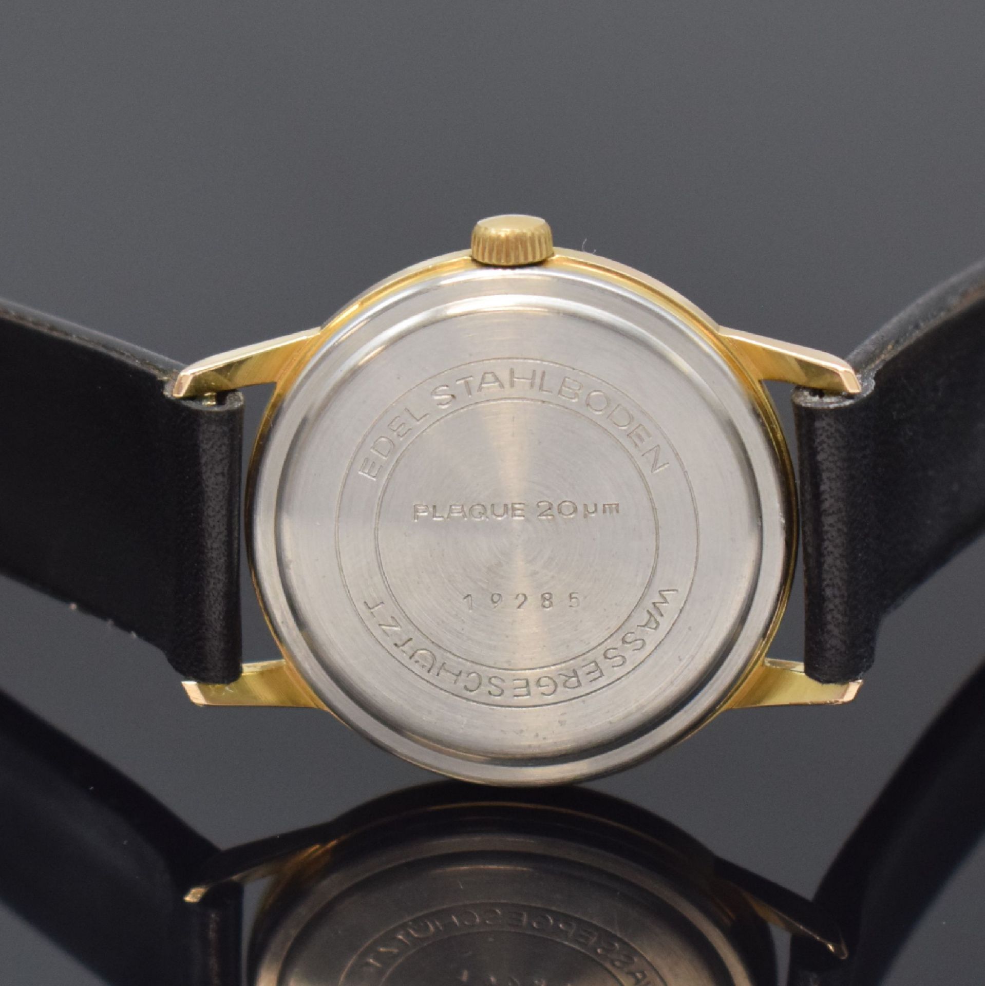 GLASHÜTTE / GUB Q1 'Güteuhr' vergoldete Armbanduhr, DDR - Image 4 of 5