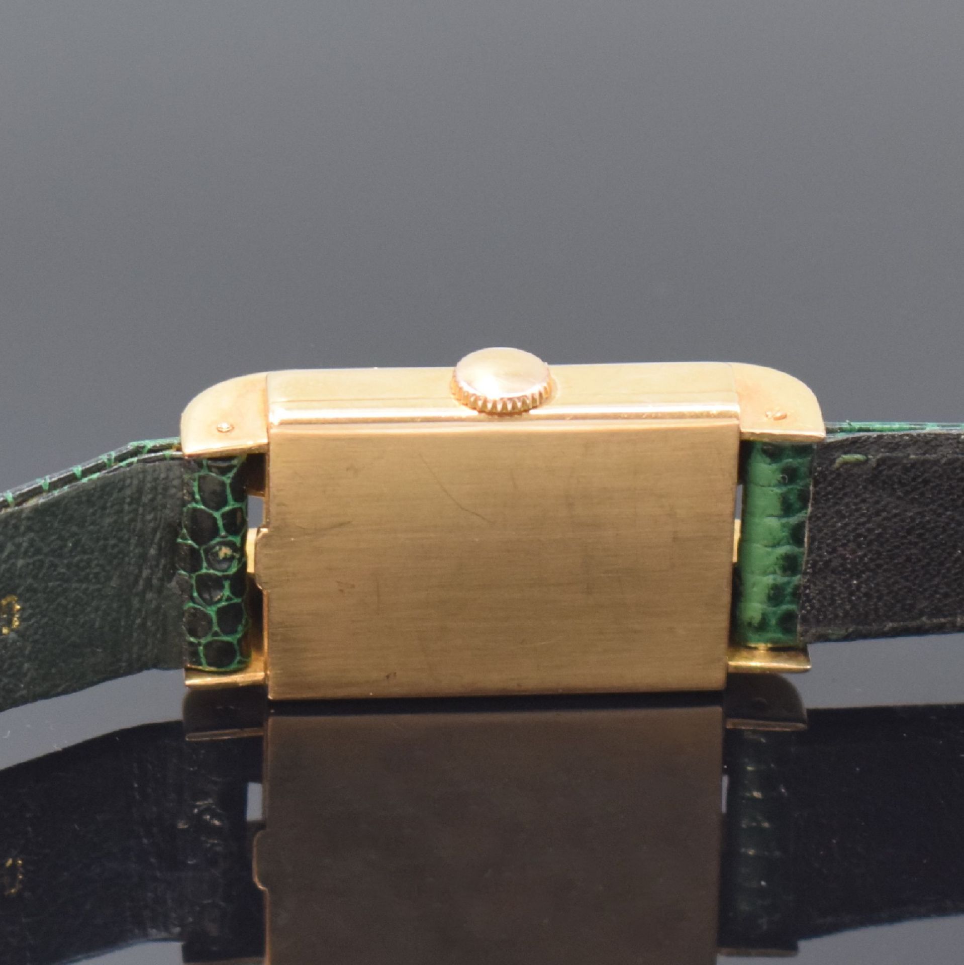 Jaeger-LeCoultre rechteckige Armbanduhr in Rotgold - Bild 4 aus 5