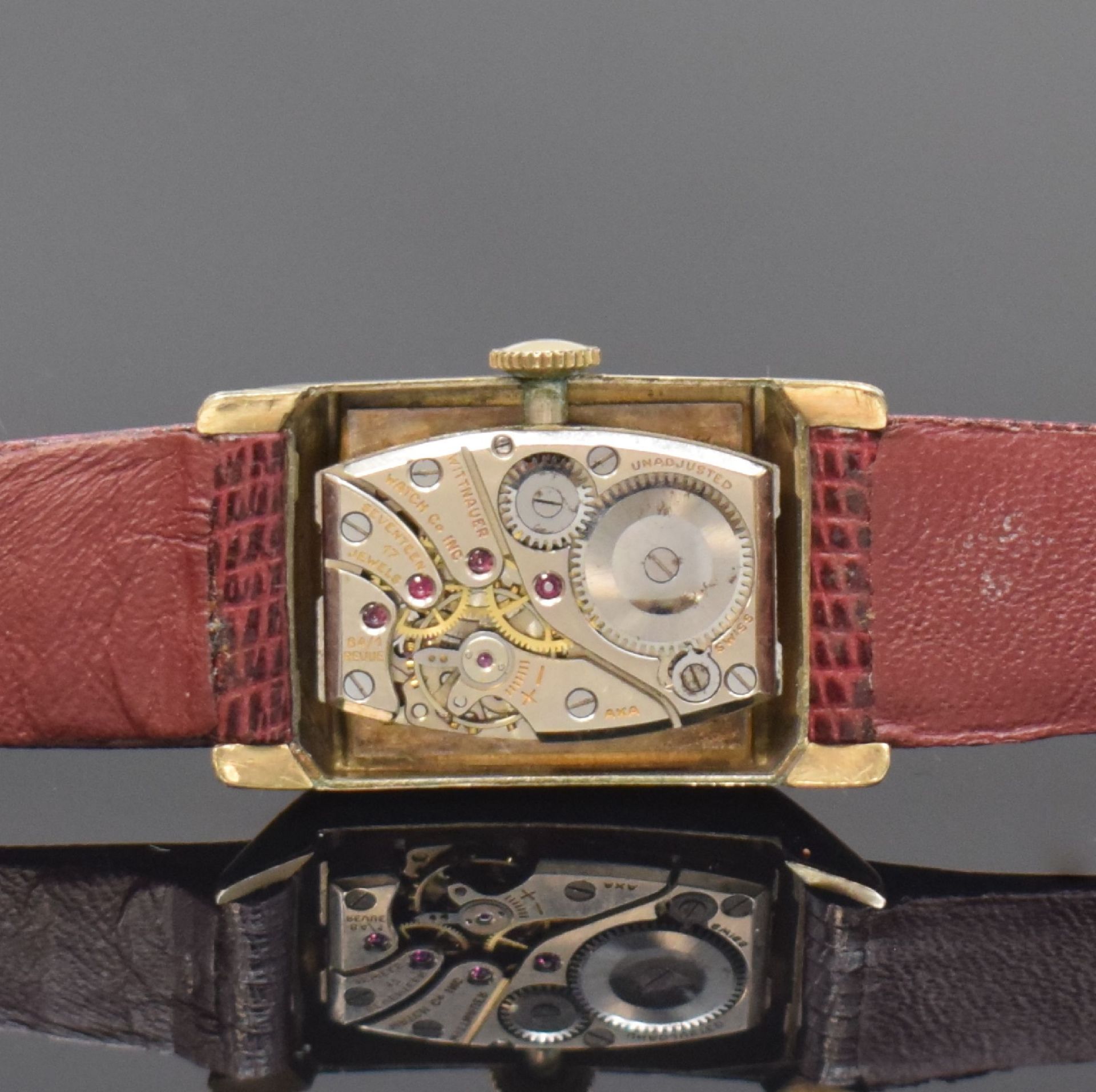 WITTNAUER / ROTARY 2 rechteckige Armbanduhren in 9k Gold - Image 6 of 11