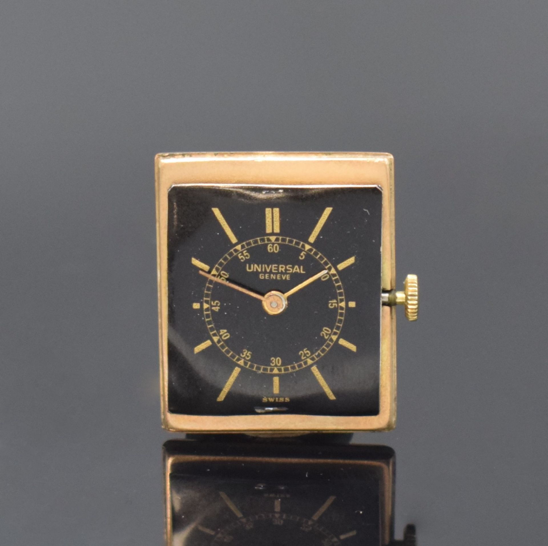UNIVERSAL GENEVE rechteckige Armbanduhr in GG 375/000, - Image 7 of 7