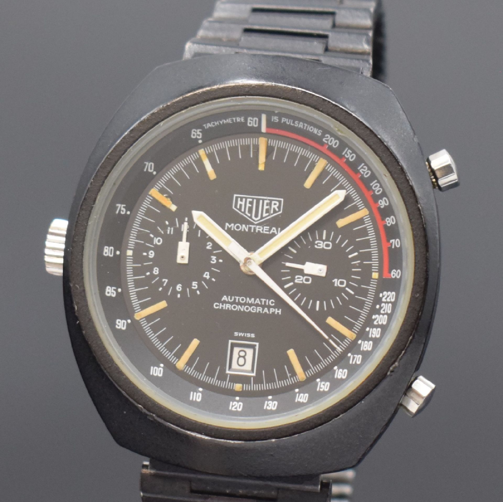 HEUER Montreal seltener Armbandchronograph, Schweiz um - Image 2 of 7