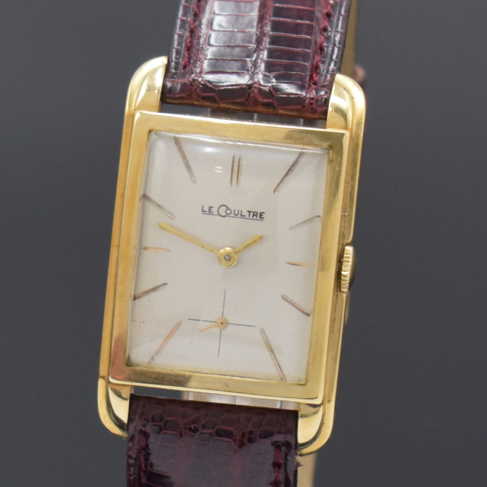 Le COULTRE rechteckige Armbanduhr in 14k goldfilled, - Image 2 of 6