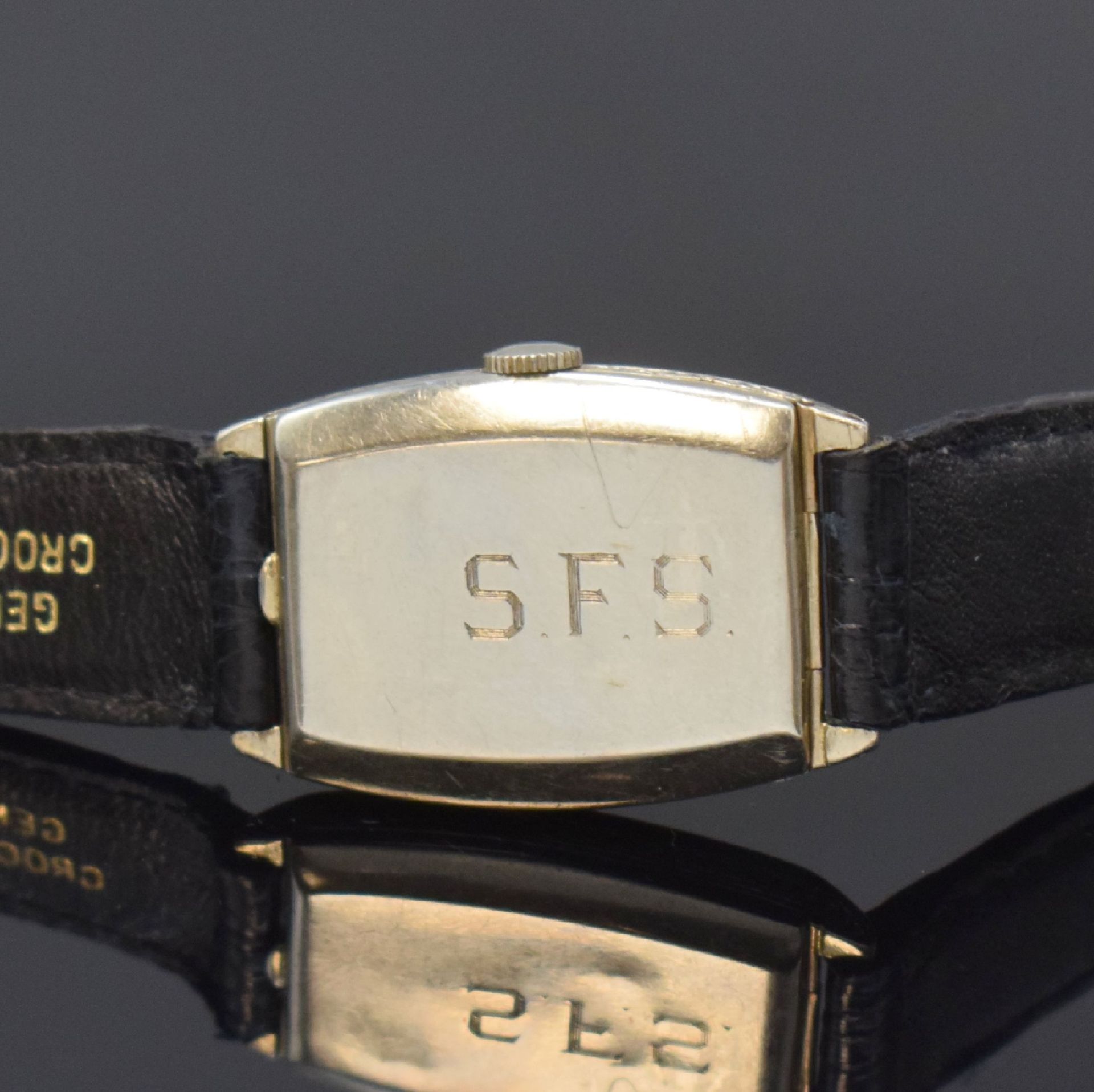 ELGIN emaillierte Armbanduhr in 14k Weißgold,   USA um - Bild 4 aus 6