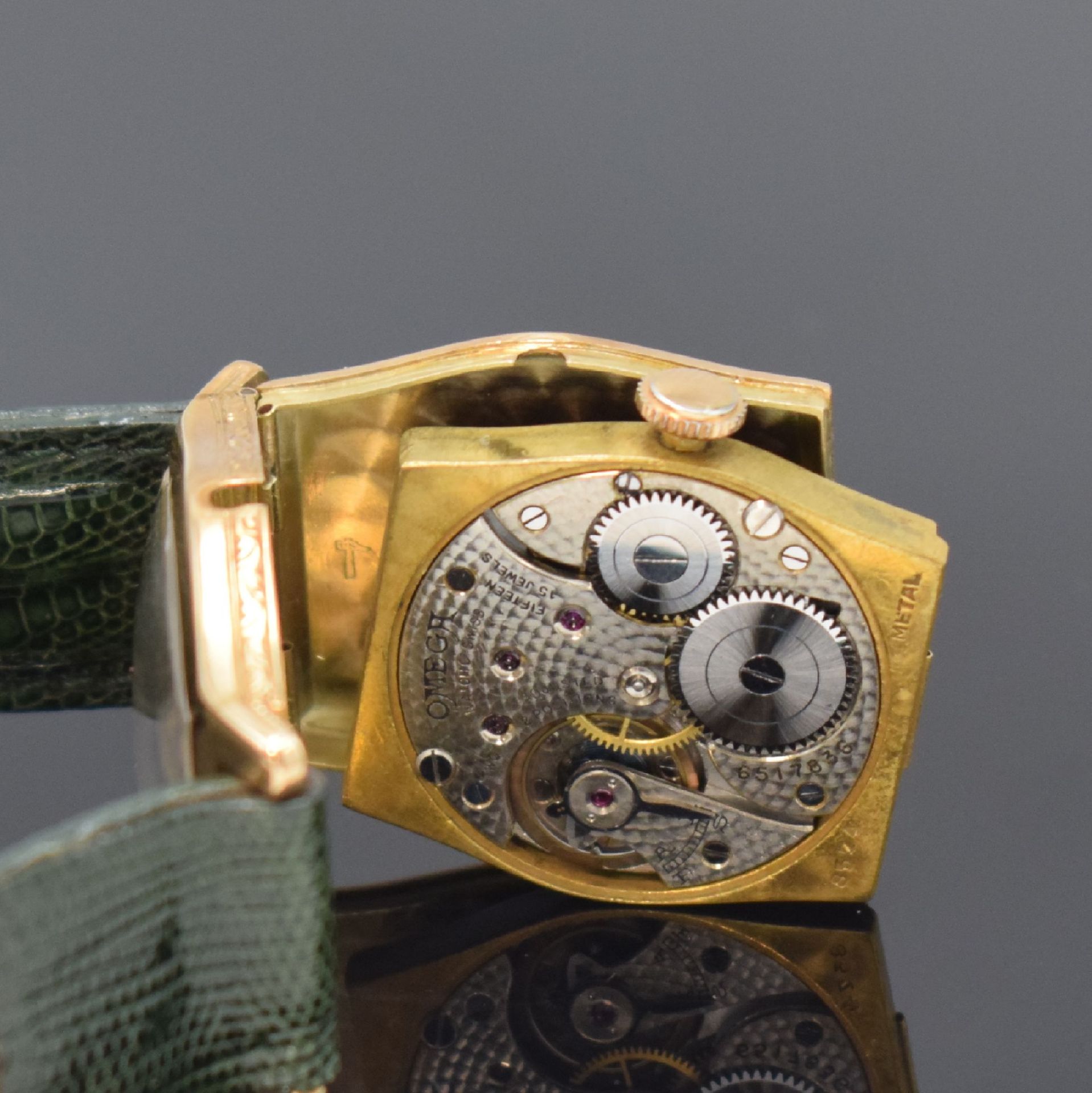 OMEGA frühe Armbanduhr in GG 585/000,  Schweiz um 1925, - Bild 5 aus 6