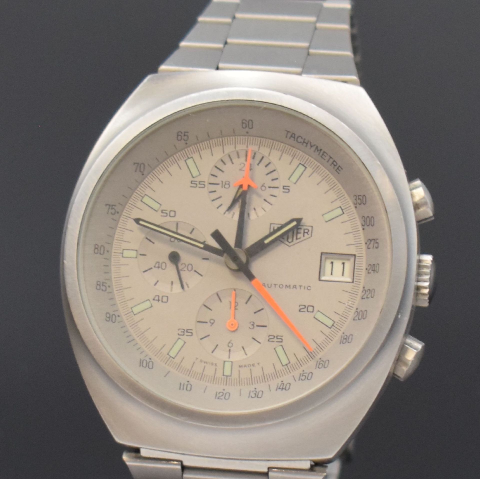 HEUER 'Pewter' seltener Armbandchronograph Referenz - Image 2 of 7