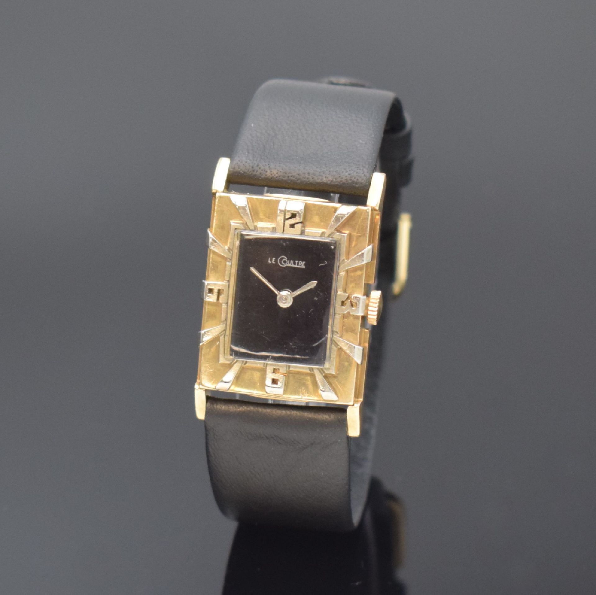 LeCoultre ausgefallene rechteckige Armbanduhr in GG