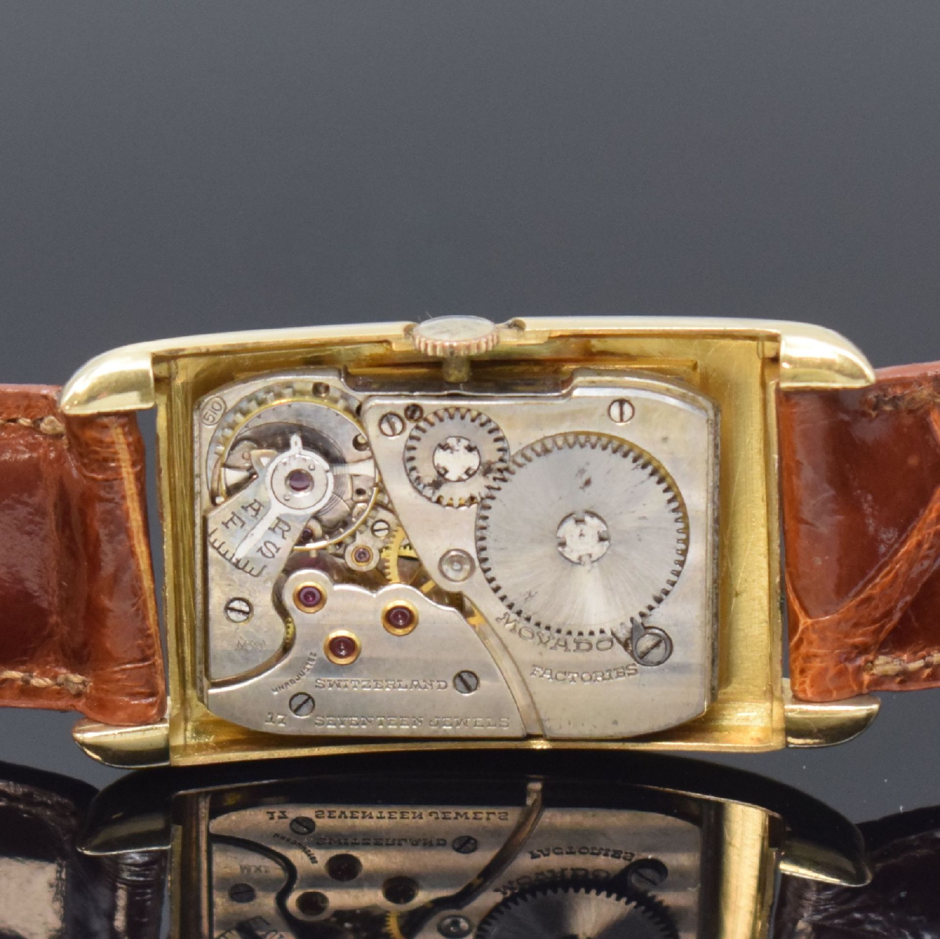 MOVADO rechteckige Armbanduhr Referenz 41819 in GG - Image 5 of 6