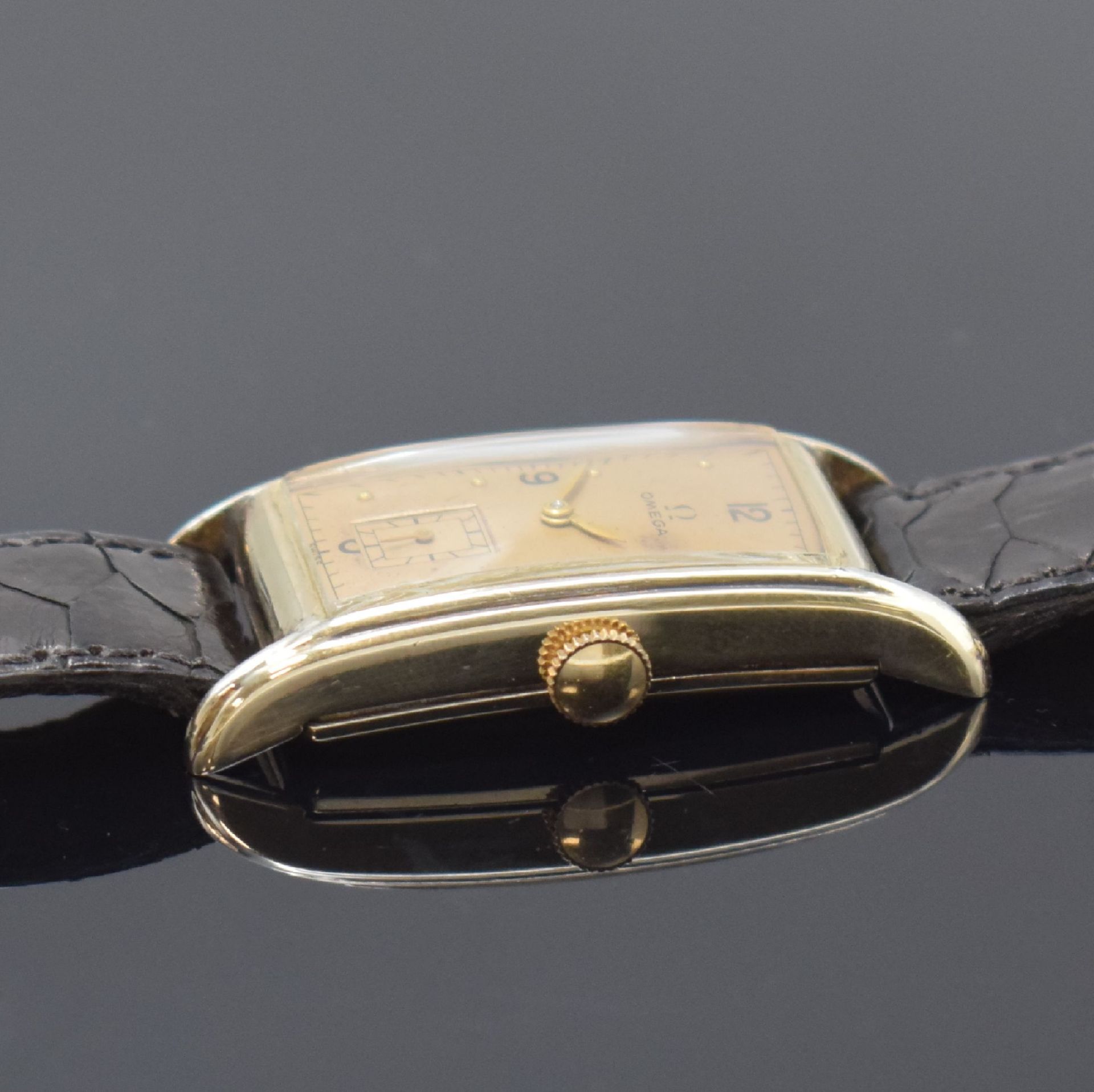 OMEGA T 17 rechteckige Armbanduhr in 14k goldfilled, - Bild 3 aus 7