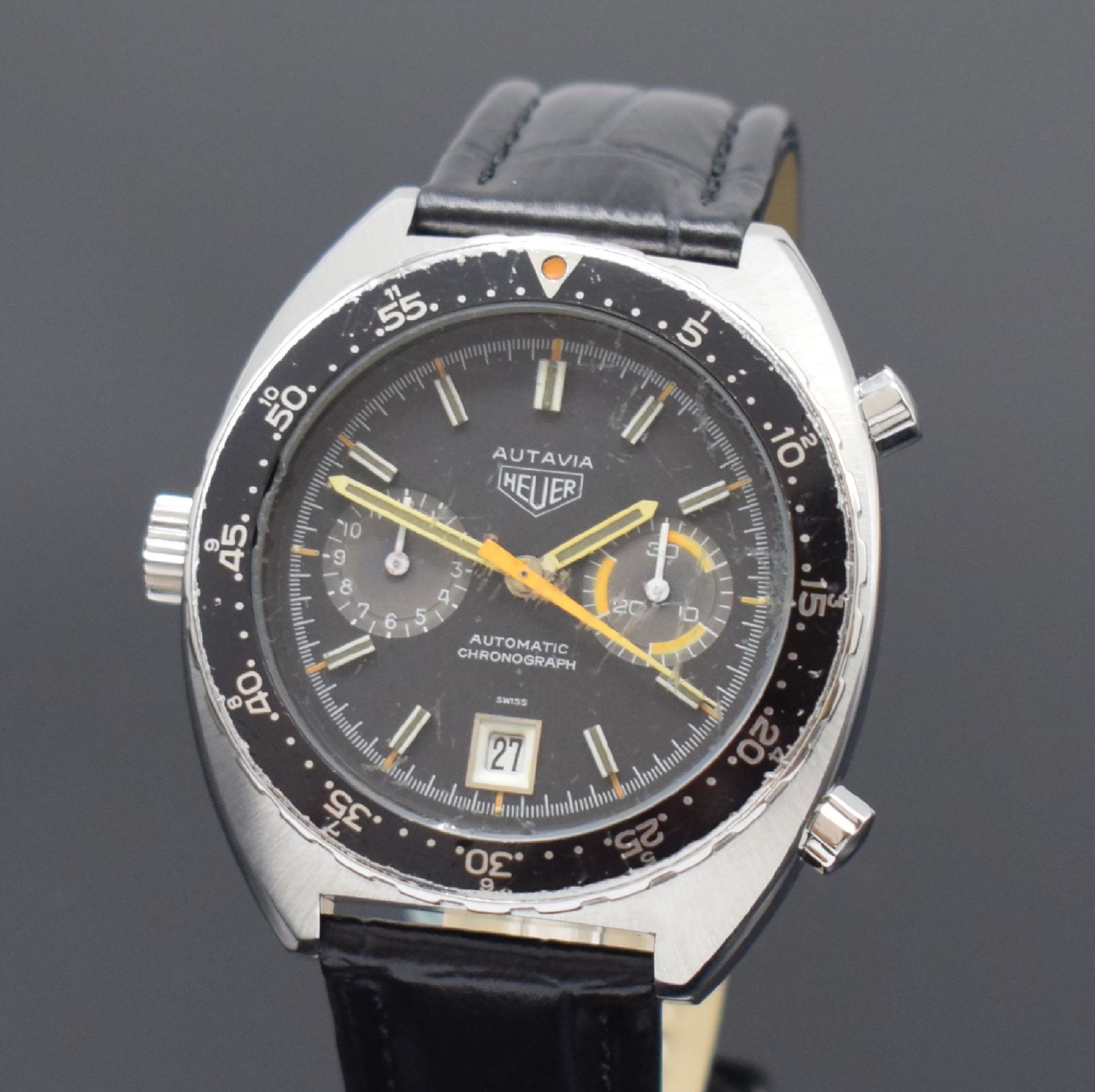 HEUER Autavia Herrenarmbanduhr mit Chronograph in Stahl - Bild 2 aus 7