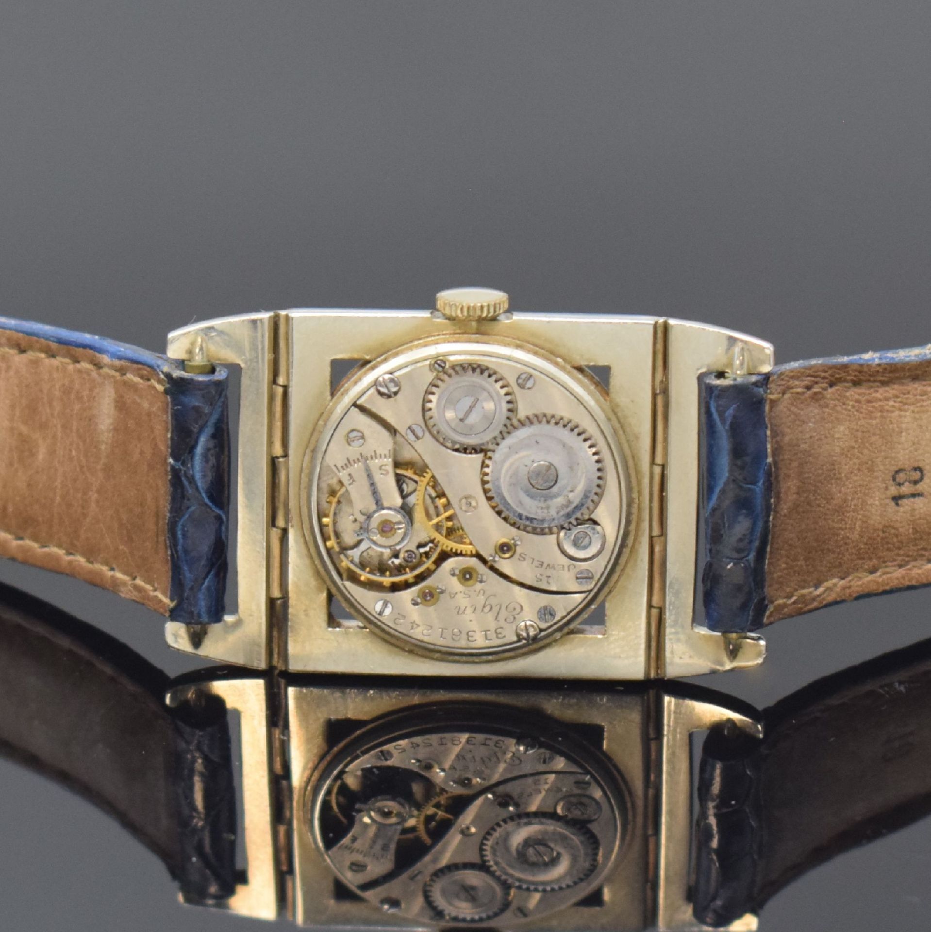 ELGIN Presentation sehr seltene Art-Deco Armbanduhr in WG - Bild 5 aus 6