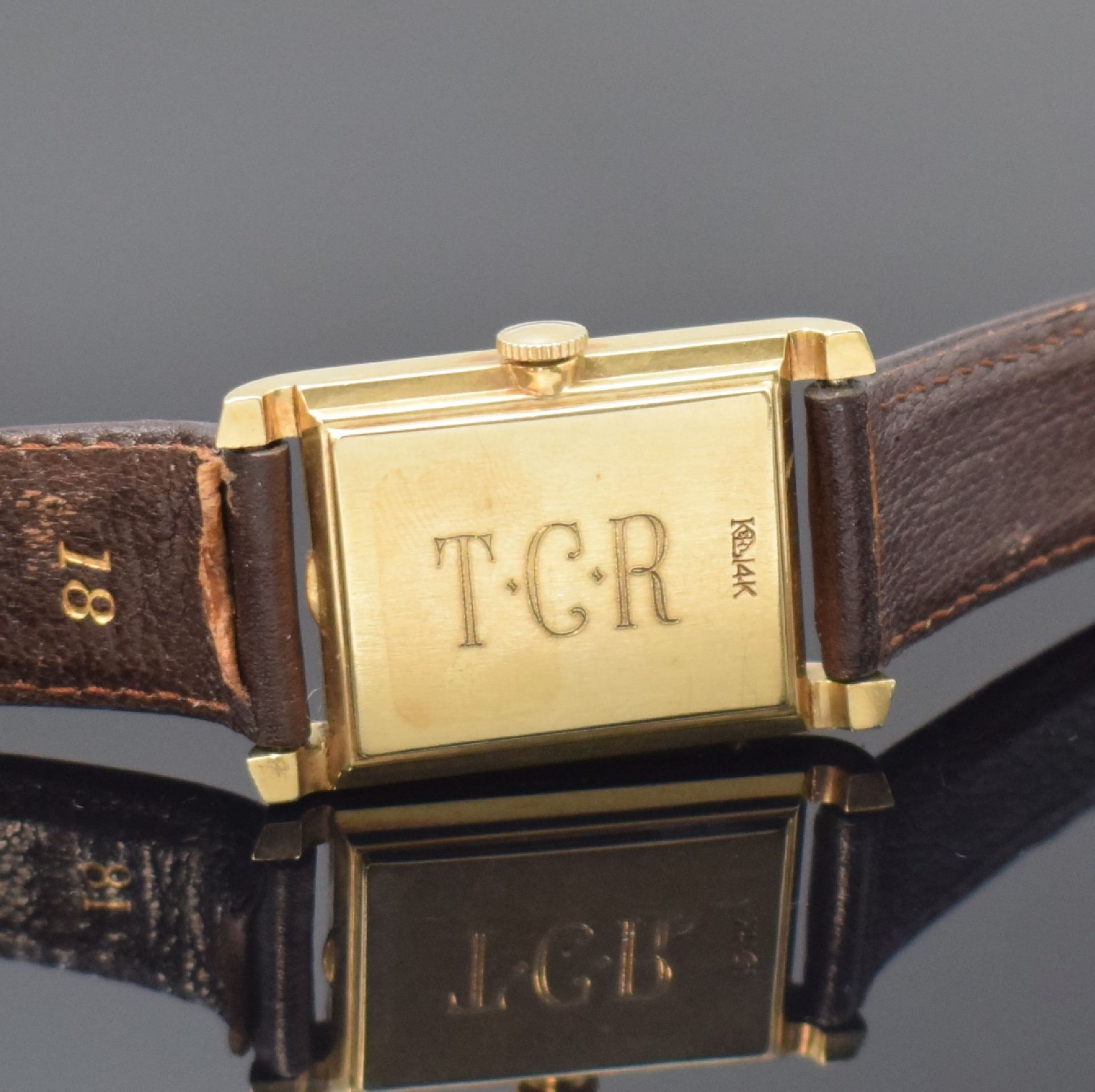 LONGINES / GRUEN 2 rechteckige goldfilled Armbanduhren, - Bild 4 aus 9