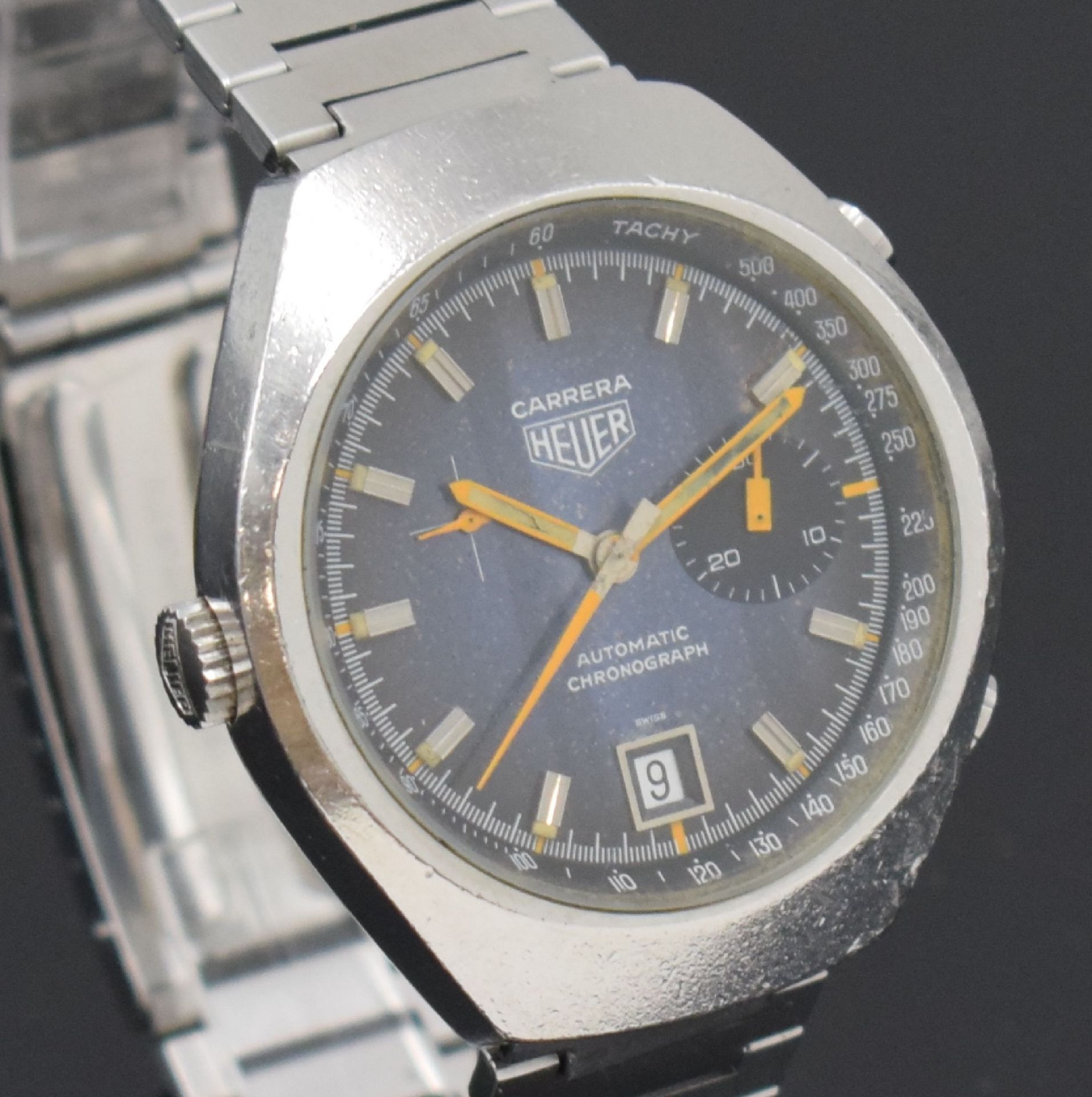 HEUER Armbandchronograph Carrera Referenz 150.573 B, - Bild 4 aus 6