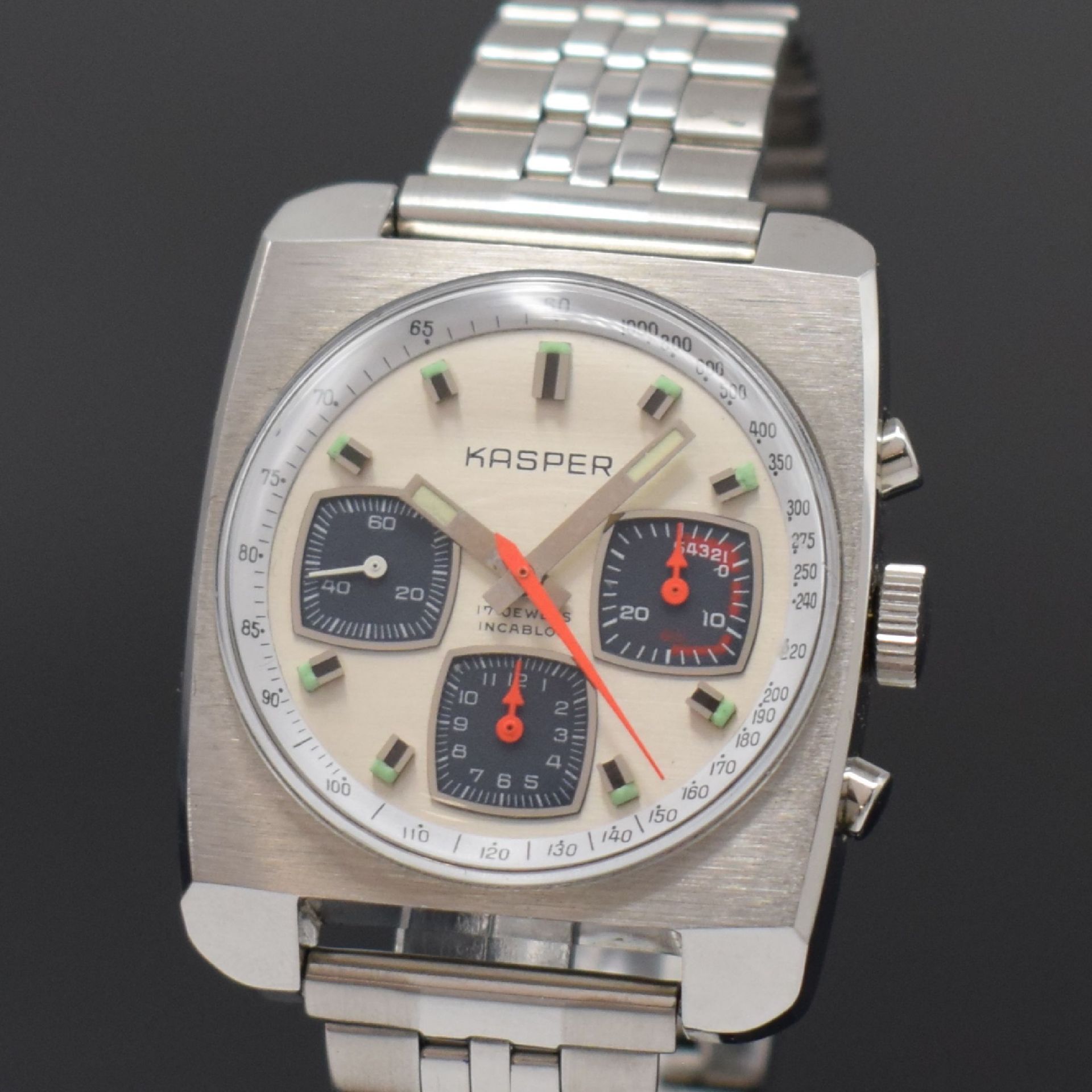 KASPER Armbandchronograph, Handaufzug, Schweiz/Frankreich - Image 2 of 4