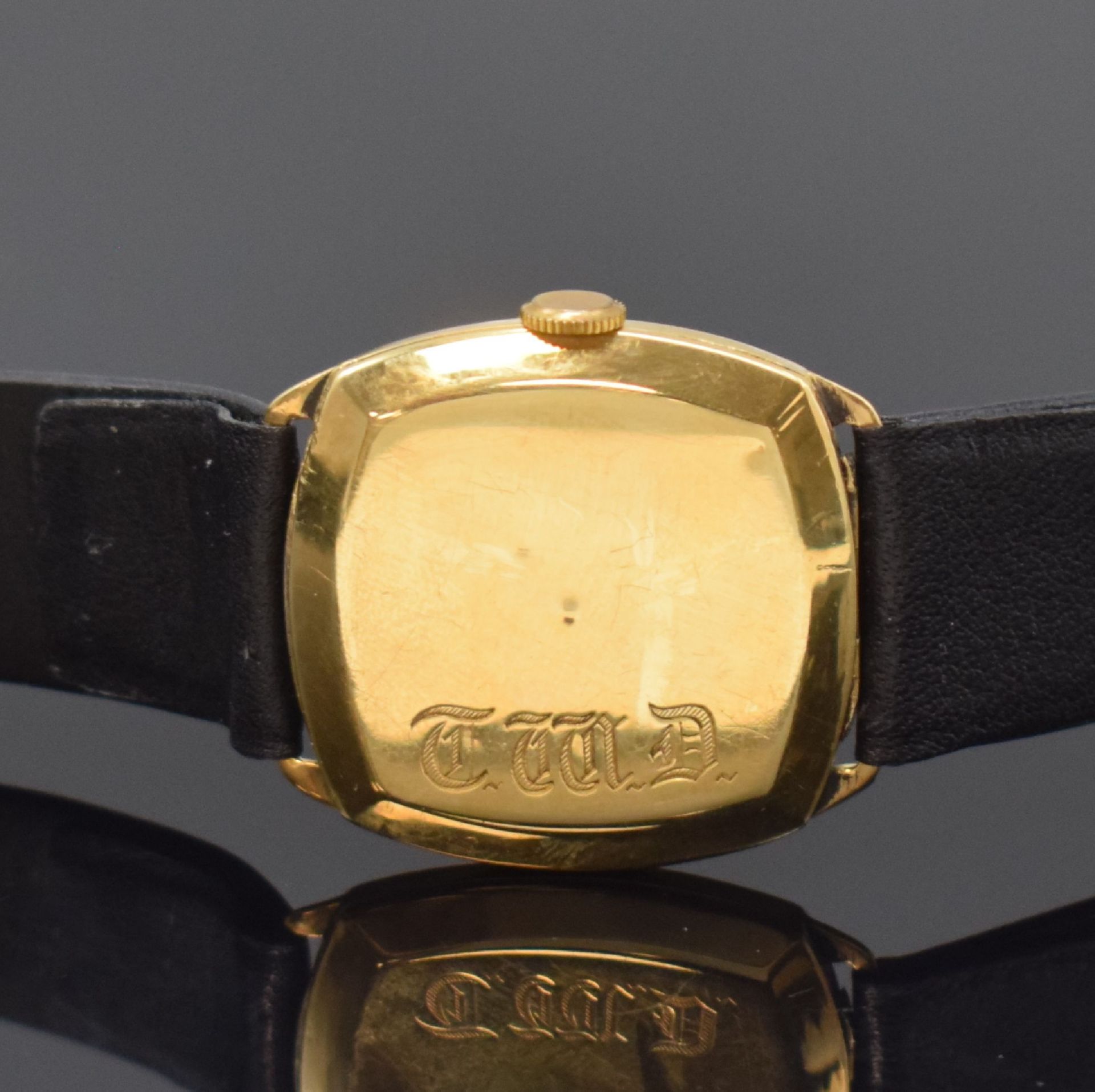 Frühe Armbanduhr in 18k Gold,  Schweiz / England um 1925, - Bild 4 aus 6