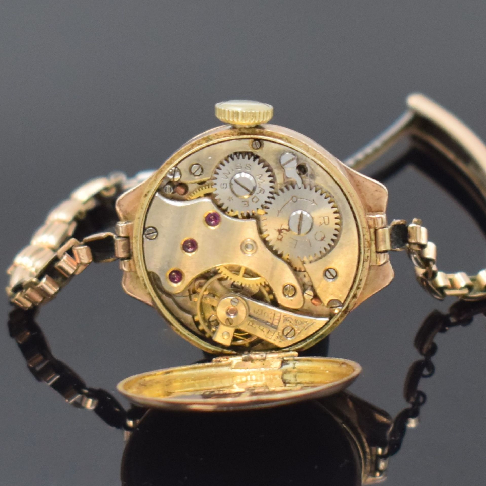 ROLEX frühe Armbanduhr in RG 375/000, Schweiz für den - Image 6 of 6