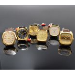 DUGENA 6 vergoldete Armbanduhren aus Lagerbestand,