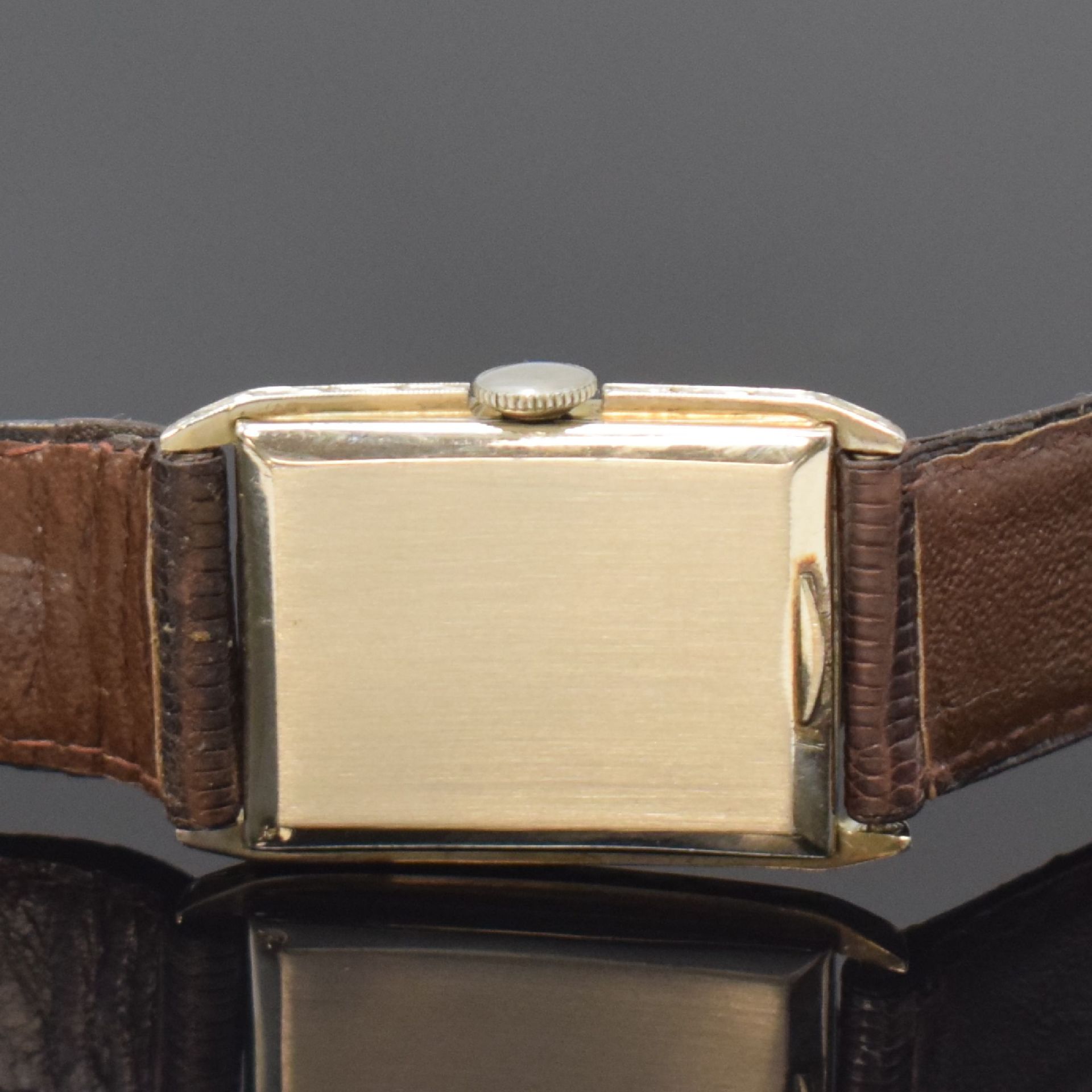WALTHAM rechteckige Armbanduhr in WG 585/000,  USA um - Bild 4 aus 6