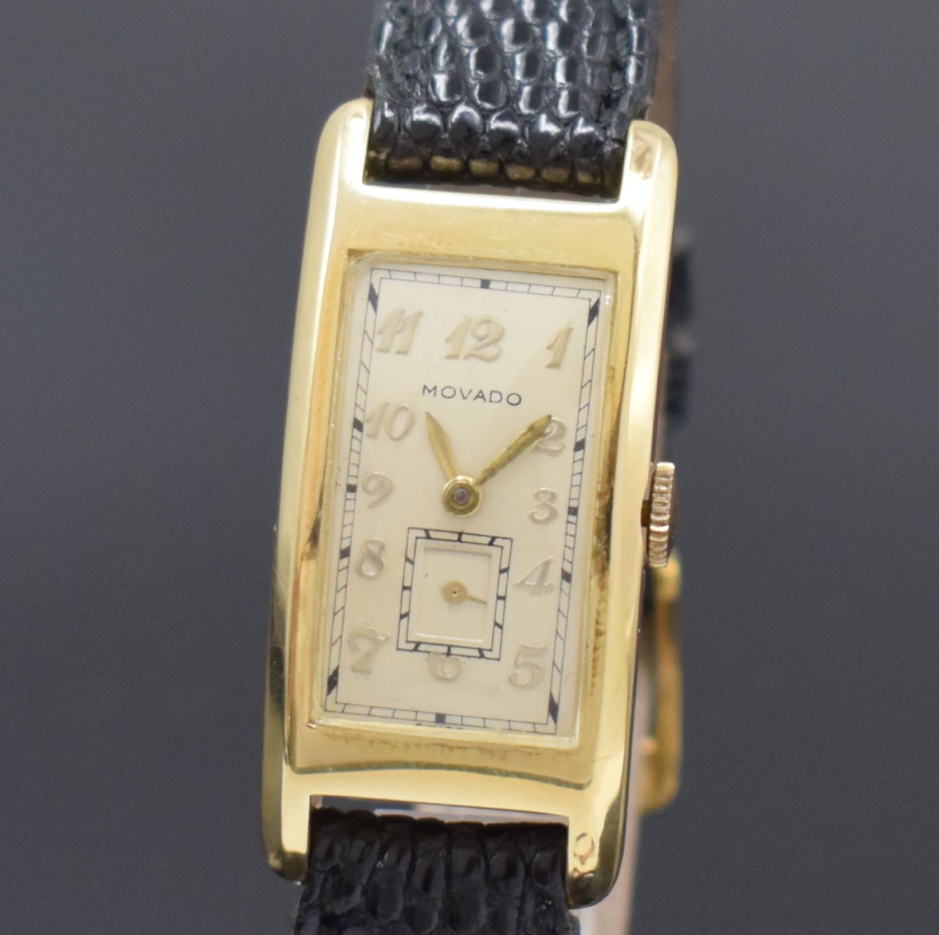 MOVADO rechteckige Armbanduhr Referenz 42246 in GG - Bild 2 aus 5