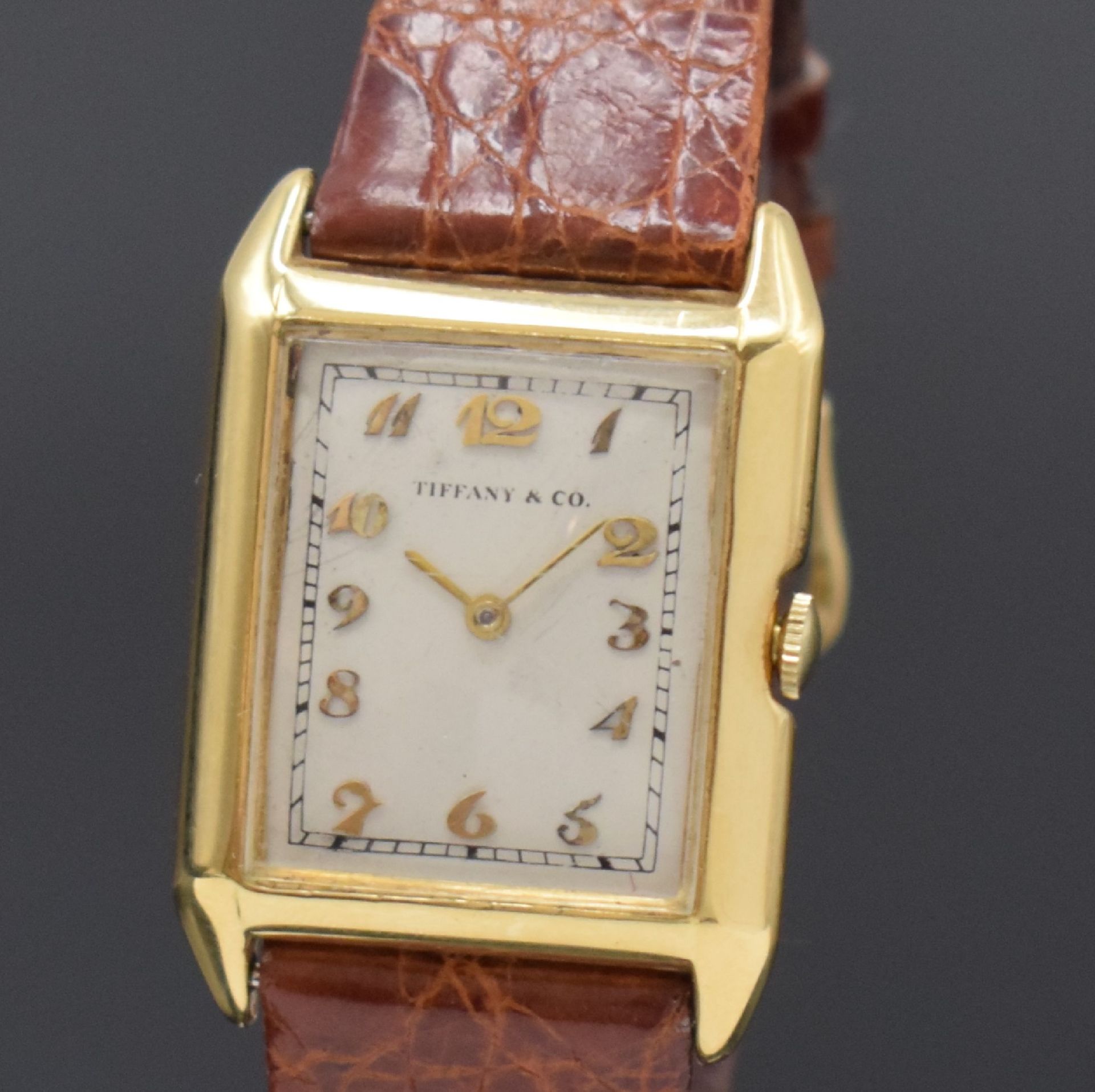 IWC / Tiffany & Co. rechteckige Armbanduhr in 18k - Image 2 of 6