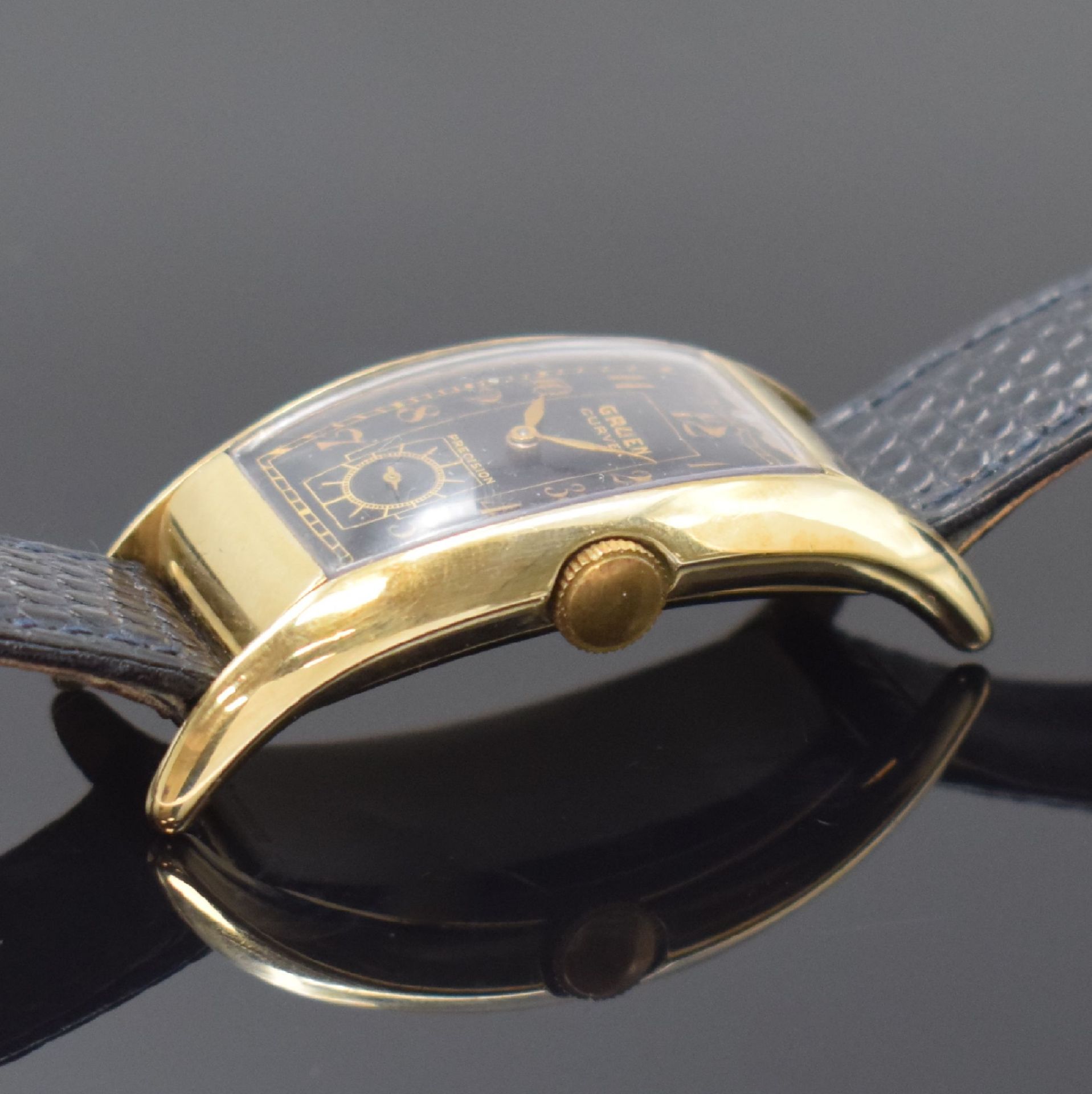 GRUEN Curvex Precision rechteckige Armbanduhr Referenz 311 - Bild 3 aus 6