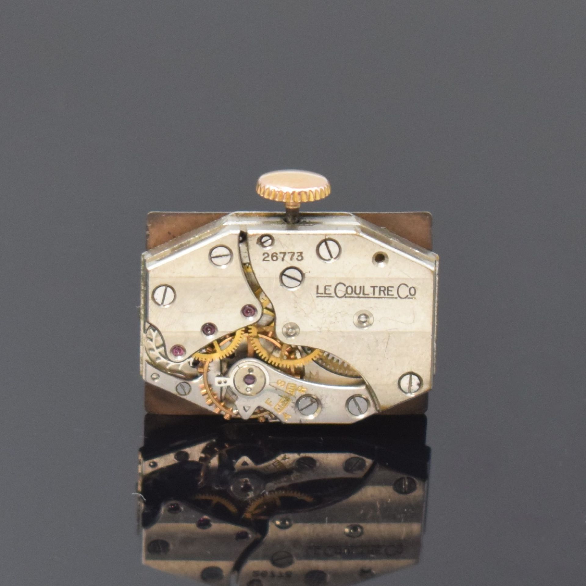 Jaeger-LeCoultre rechteckige Armbanduhr in Rotgold - Image 5 of 5