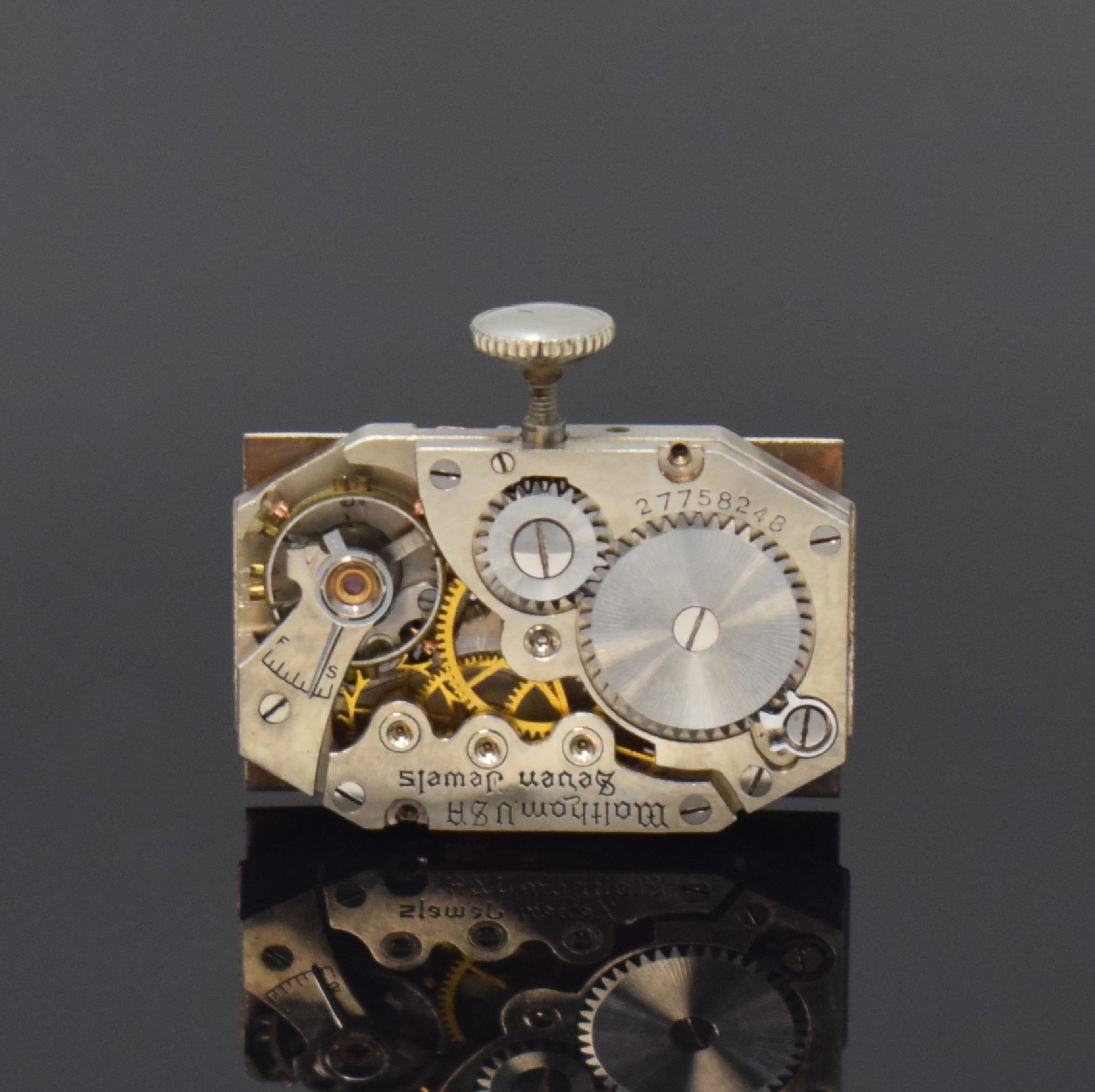 WALTHAM rechteckige Armbanduhr in WG 585/000,  USA um - Bild 5 aus 6