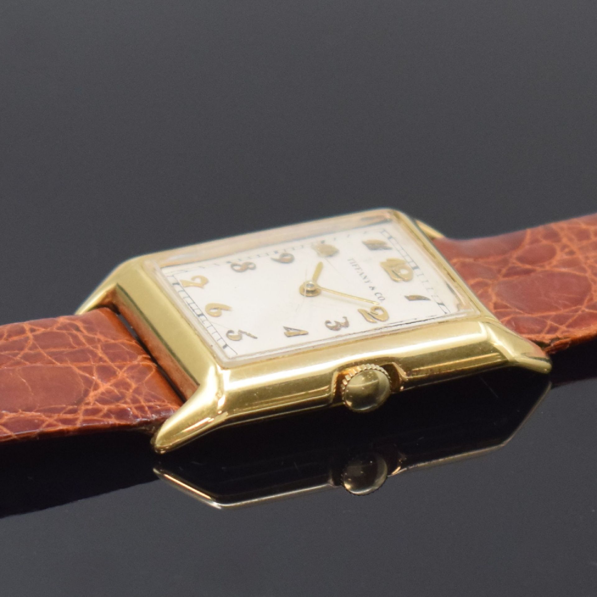 IWC / Tiffany & Co. rechteckige Armbanduhr in 18k - Image 3 of 6