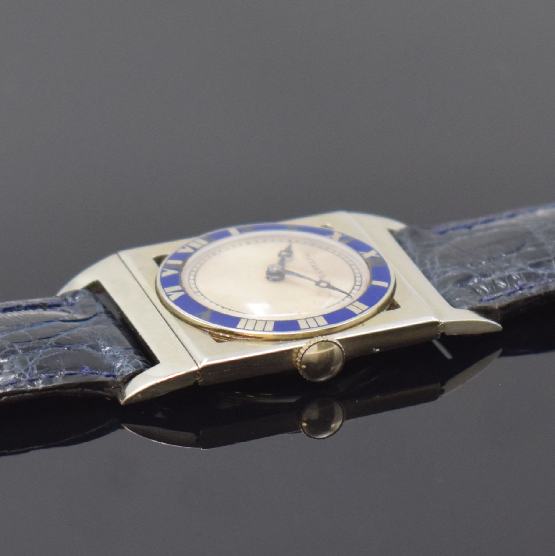 PAUL DITISHEIM seltene rechteckige Armbanduhr in 18k - Bild 3 aus 6