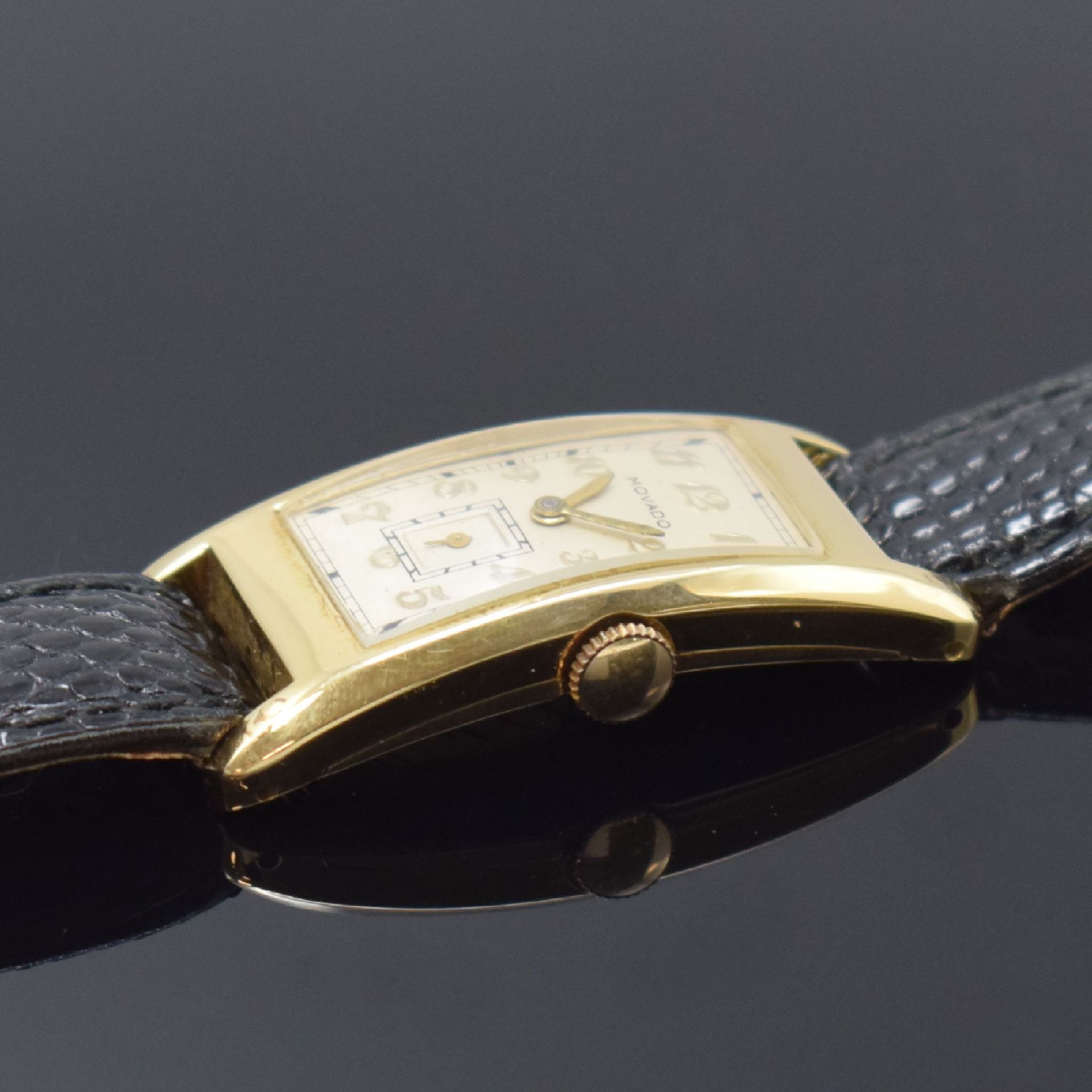 MOVADO rechteckige Armbanduhr Referenz 42246 in GG - Image 3 of 5