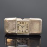 MOVADO Ermeto Reiseuhr in 935er Silber,  Schweiz um 1935,